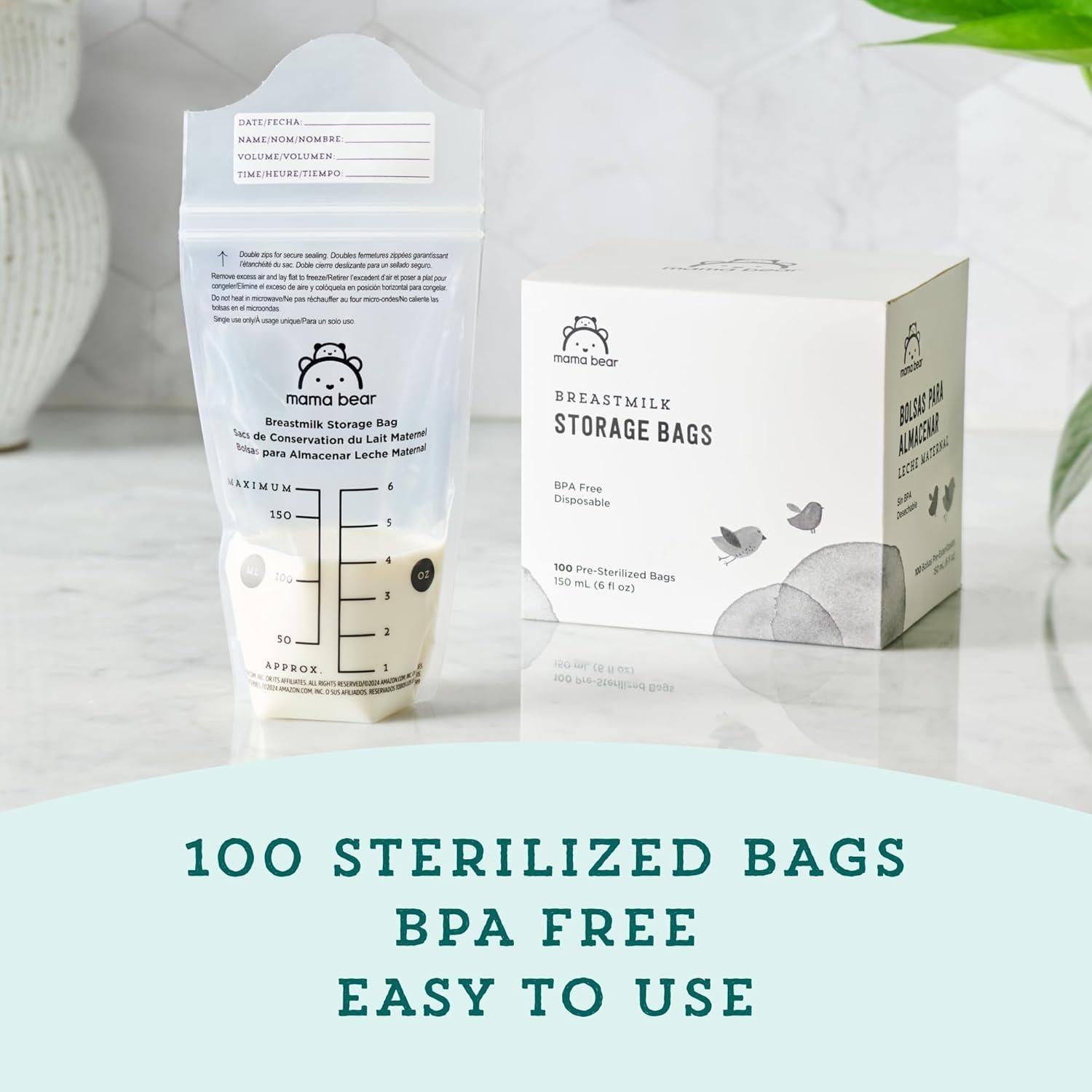 Bolsas de Almacenamiento de Leche Materna Mama Bear 100 Unidades