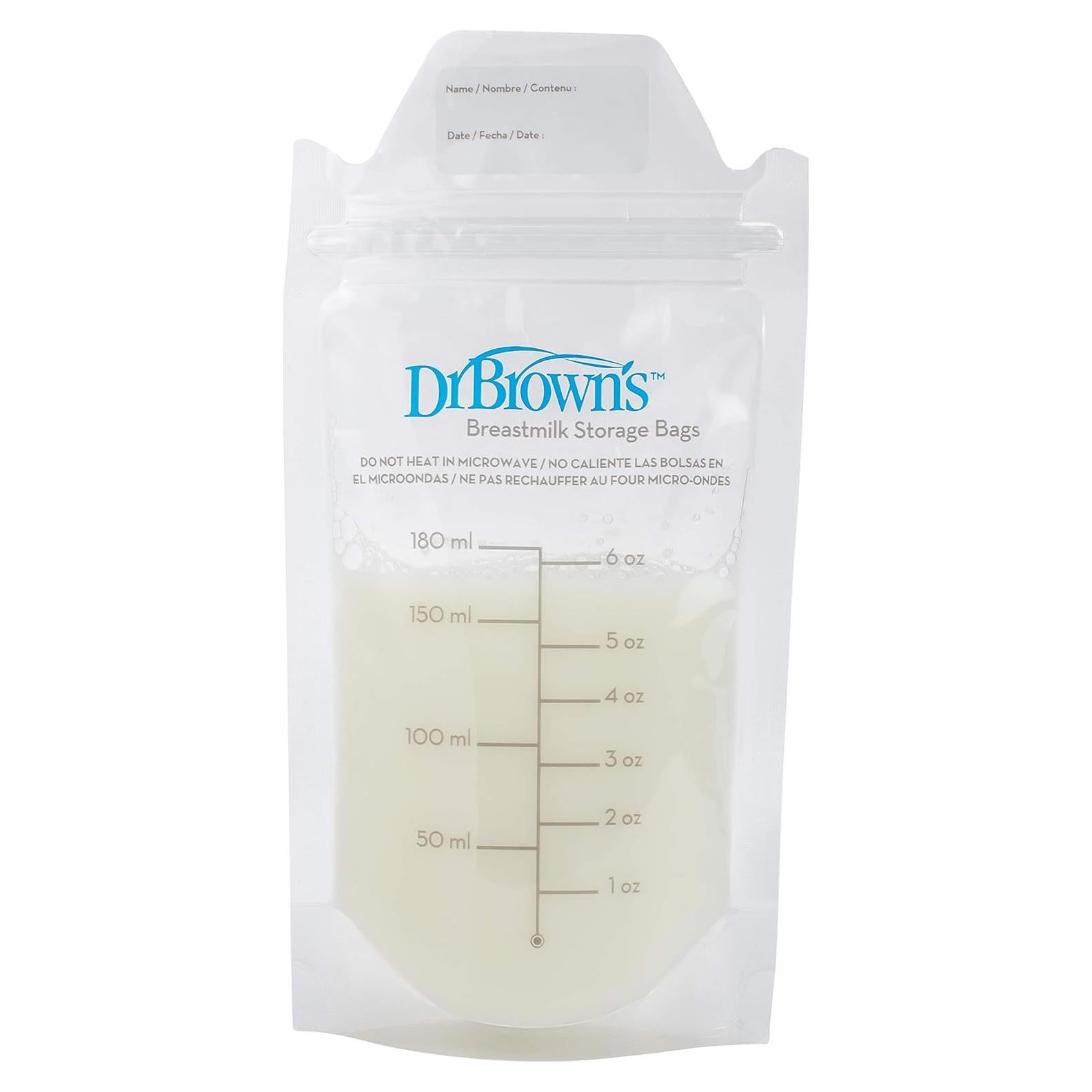 Bolsas de Almacenamiento de Leche Materna Dr. Brown 180 ml - 50 Unidades