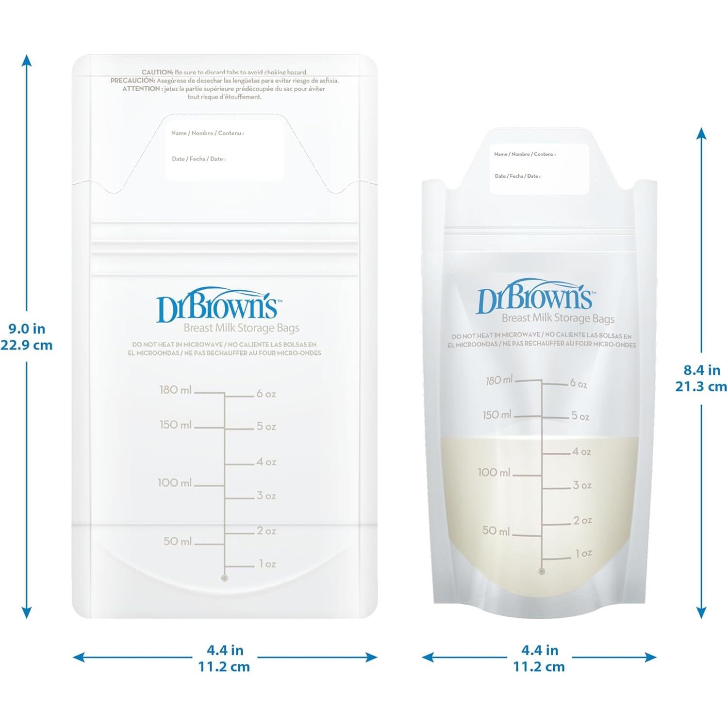 Bolsas de Almacenamiento de Leche Materna Dr. Brown 180 ml - 50 Unidades