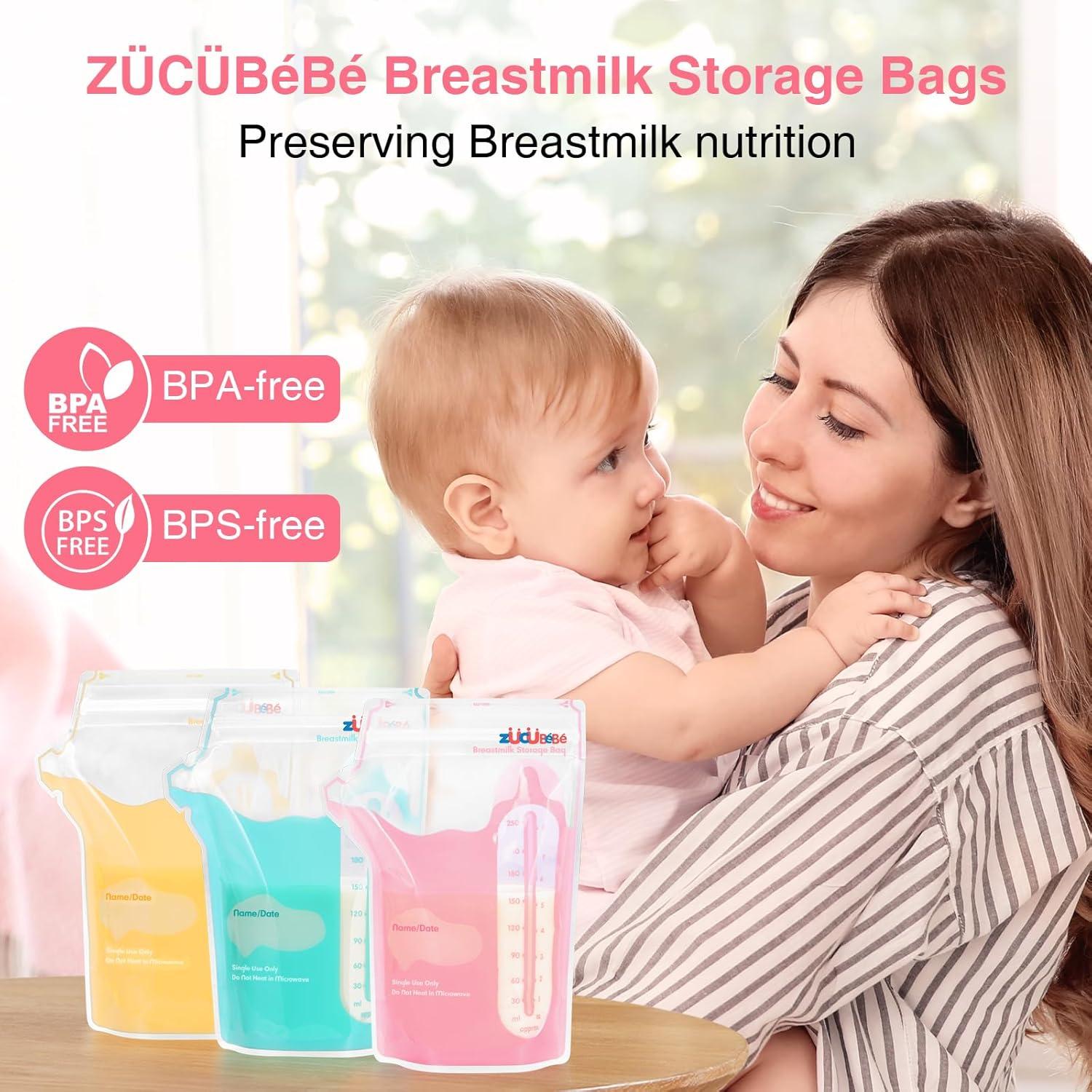 Bolsas de Almacenamiento de Leche Materna ZÜCÜBÉBÉ 360 Unidades 236.6 ml