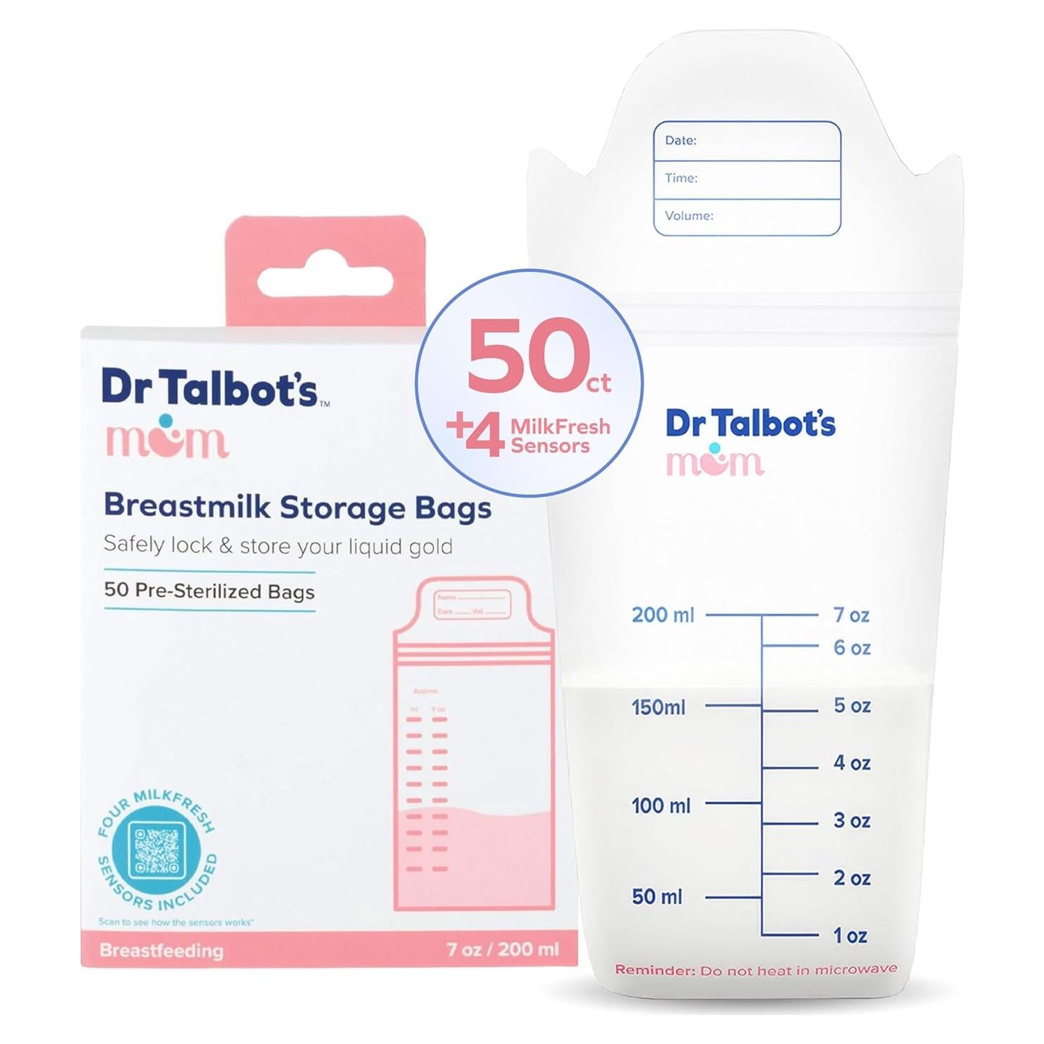 Bolsas de Almacenamiento de Leche Materna Dr. Talbot - 50 Unidades