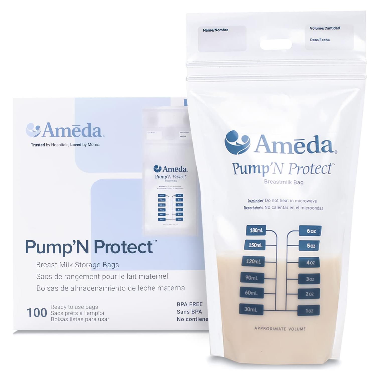 Bolsas de Almacenamiento de Leche Materna Ameda 100 Unidades 170g