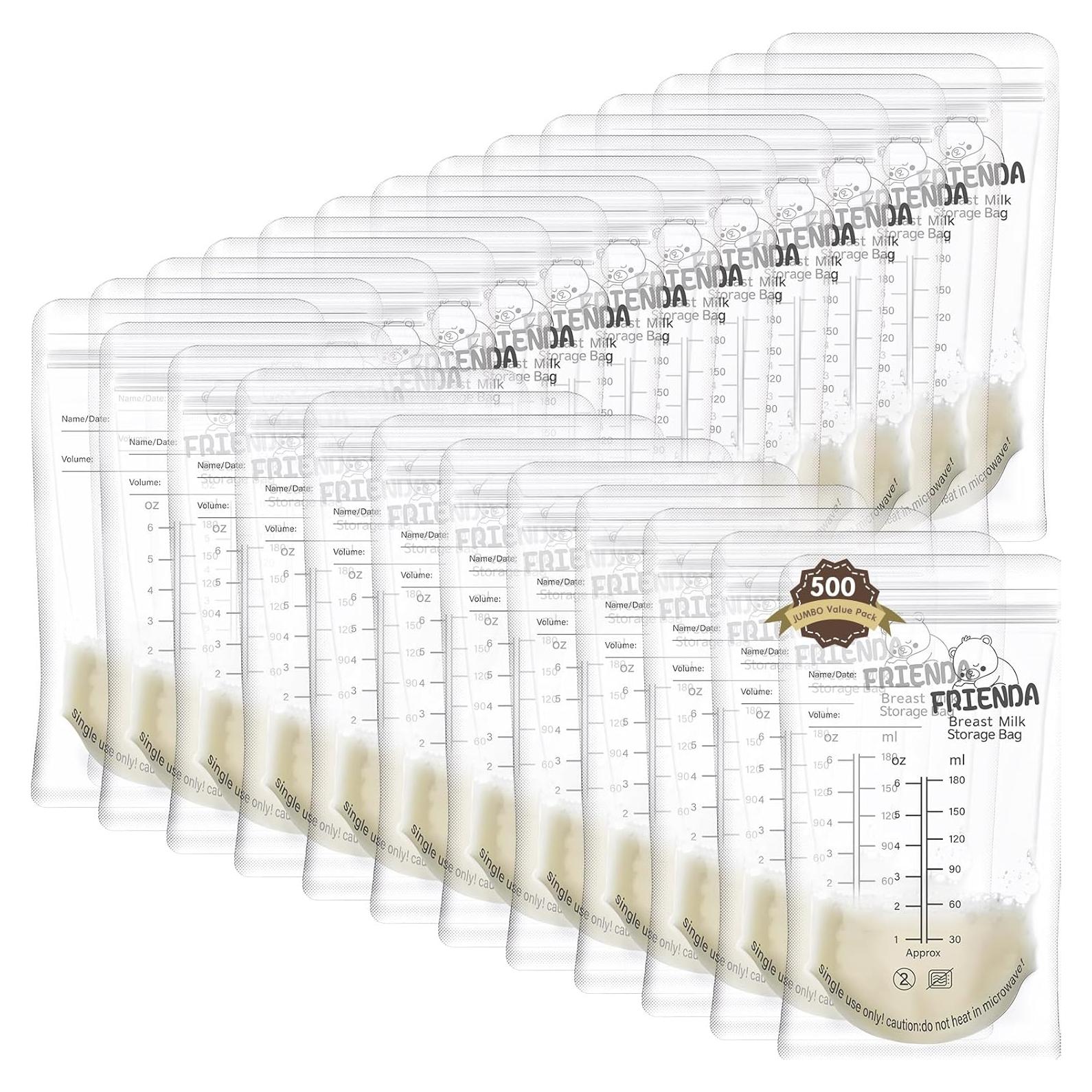 Bolsas de Almacenamiento de Leche Materna Frienda 500 unidades 180 ml