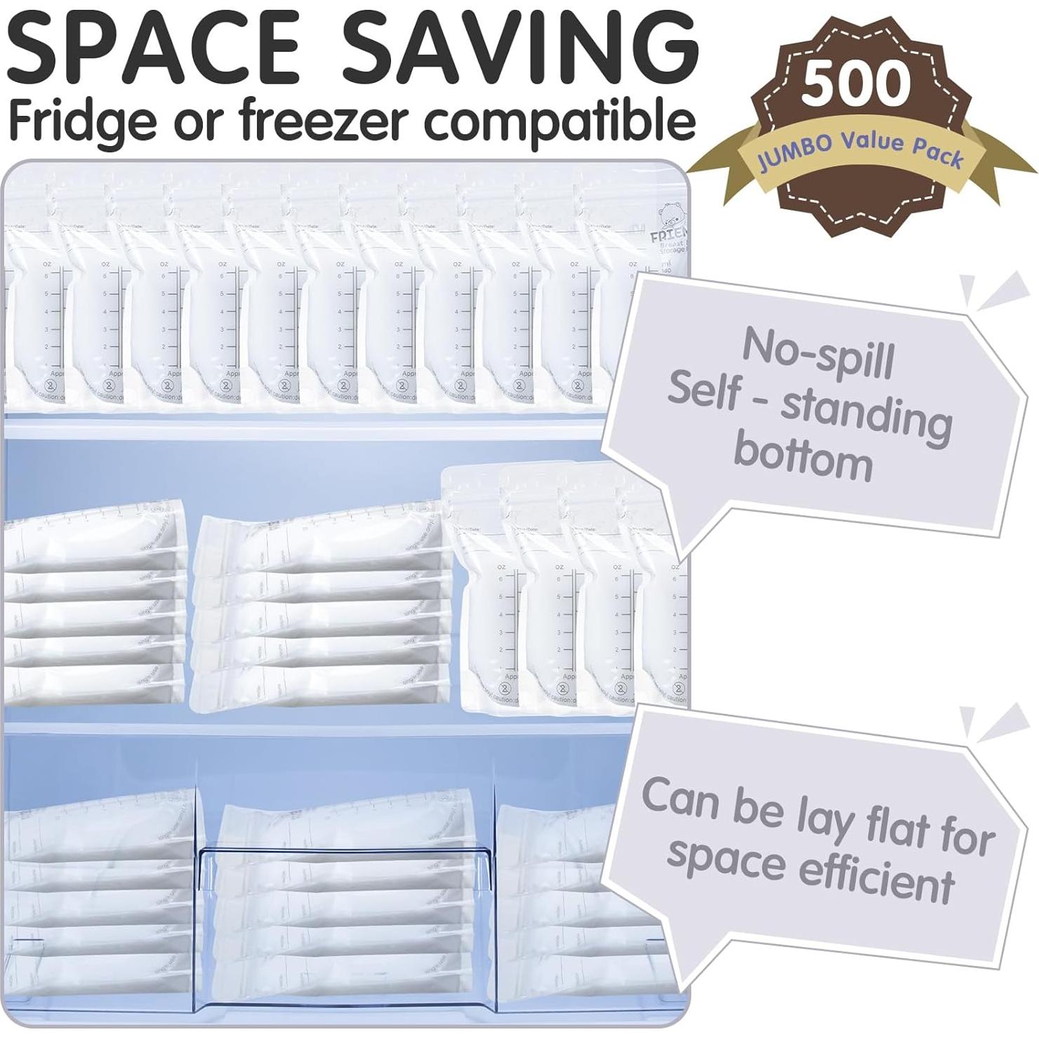 Bolsas de Almacenamiento de Leche Materna Frienda 500 unidades 180 ml