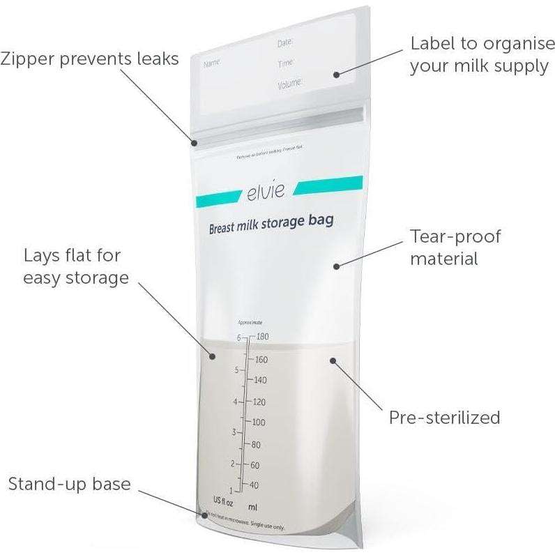 Bolsas de Almacenamiento de Leche Materna Elvie - 200 Unidades