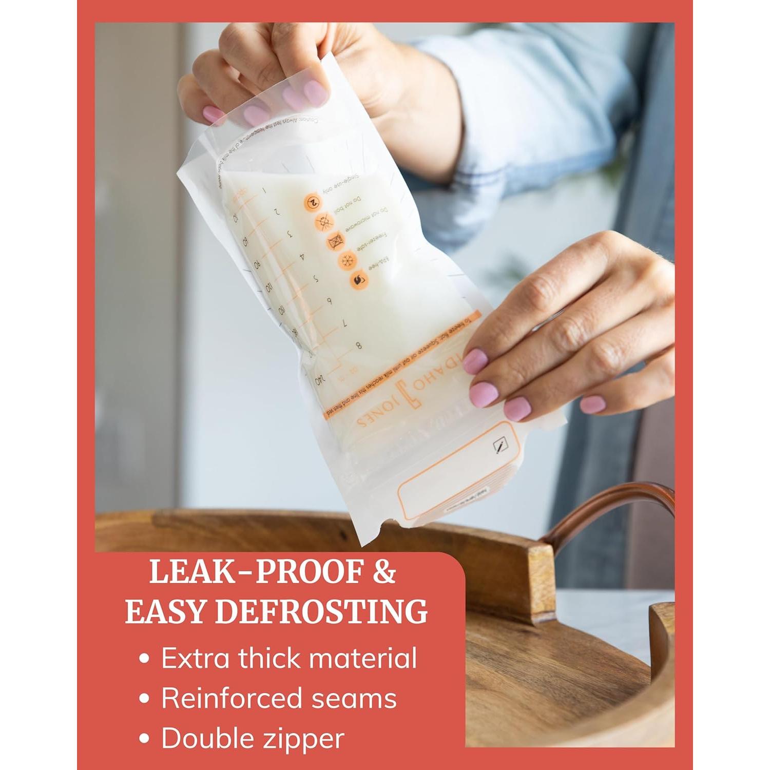 Bolsas de Almacenamiento de Leche Materna Idaho Jones - 60 Unidades, 226.8 Gramos