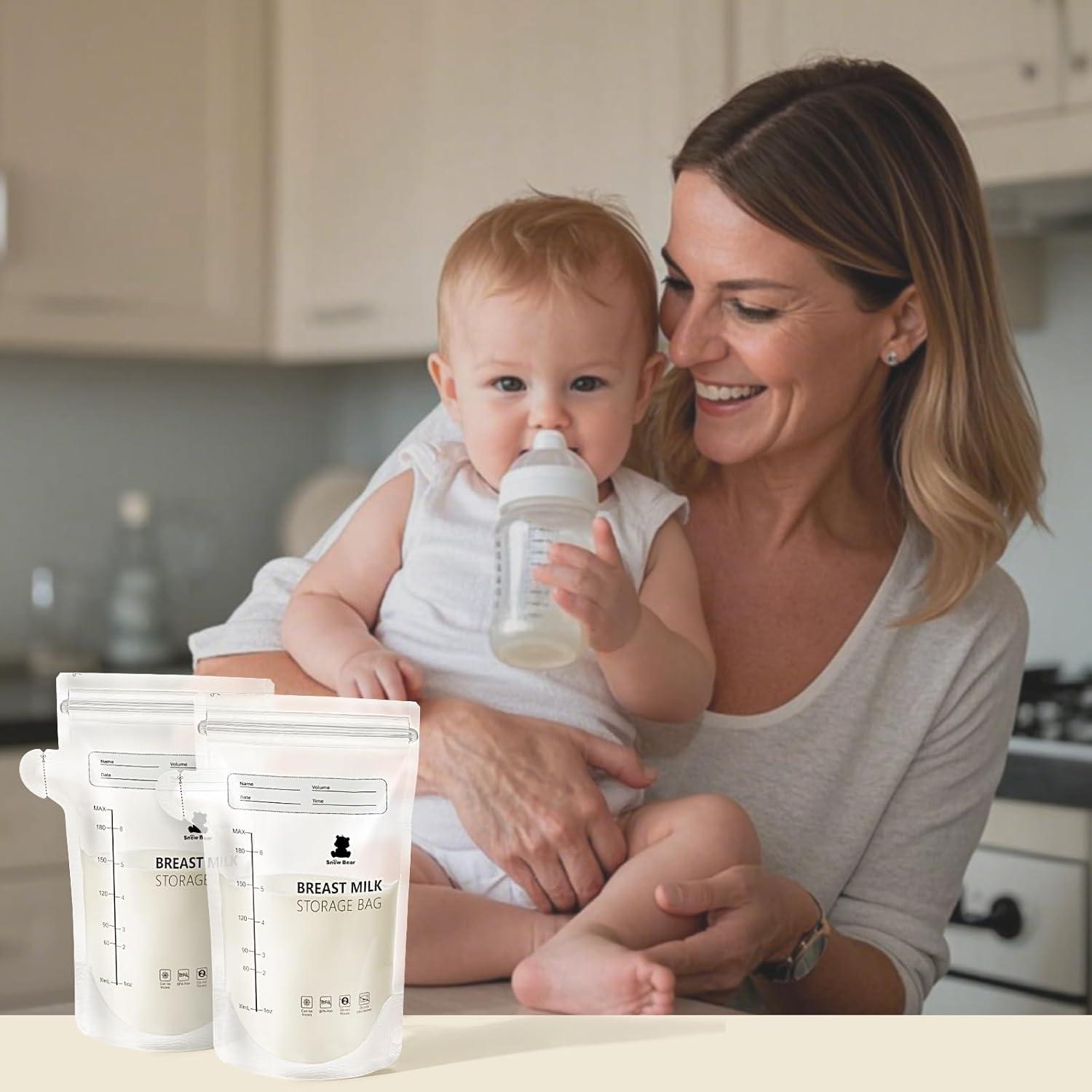 Bolsas de Almacenamiento de Leche Materna Snow Bear 6oz 120 Unidades