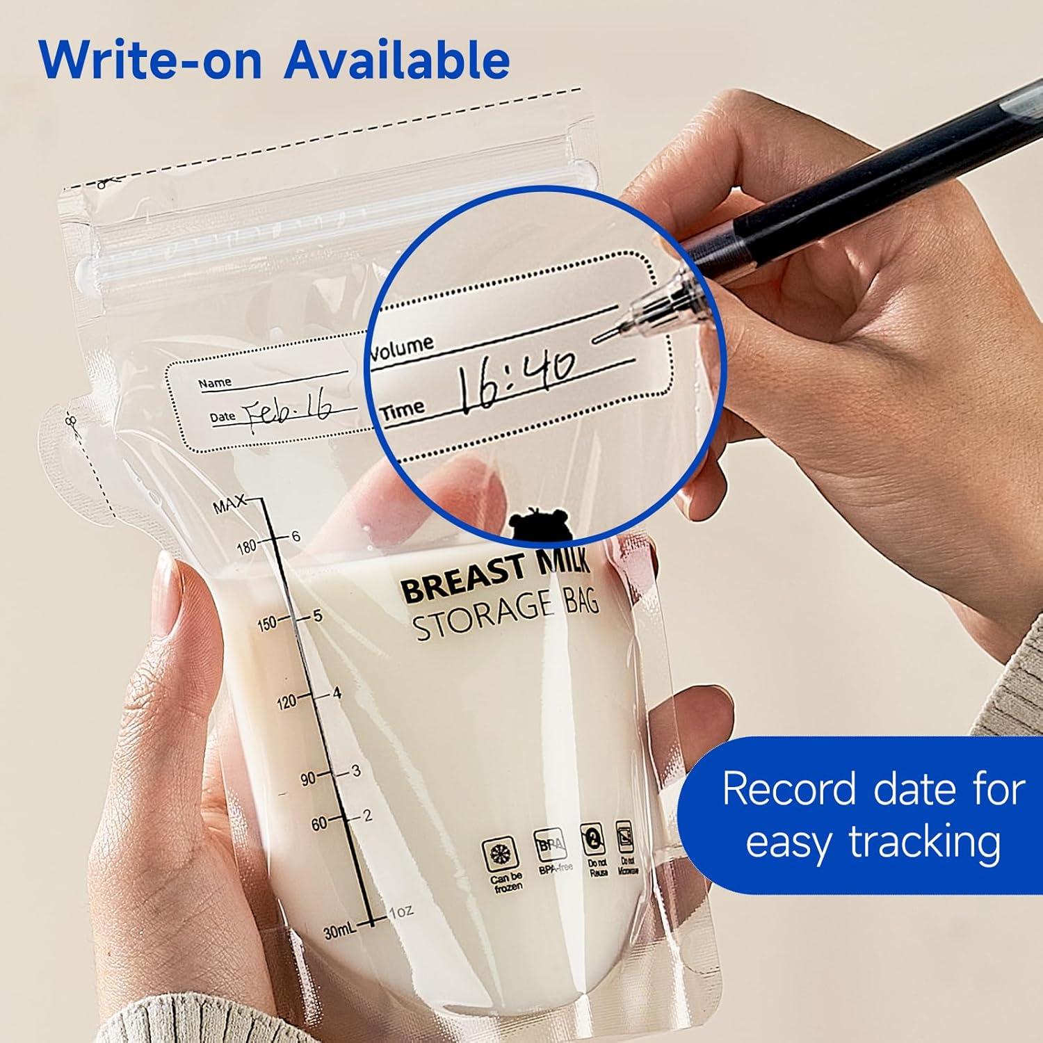 Bolsas de Almacenamiento de Leche Materna Snow Bear 6oz 120 Unidades