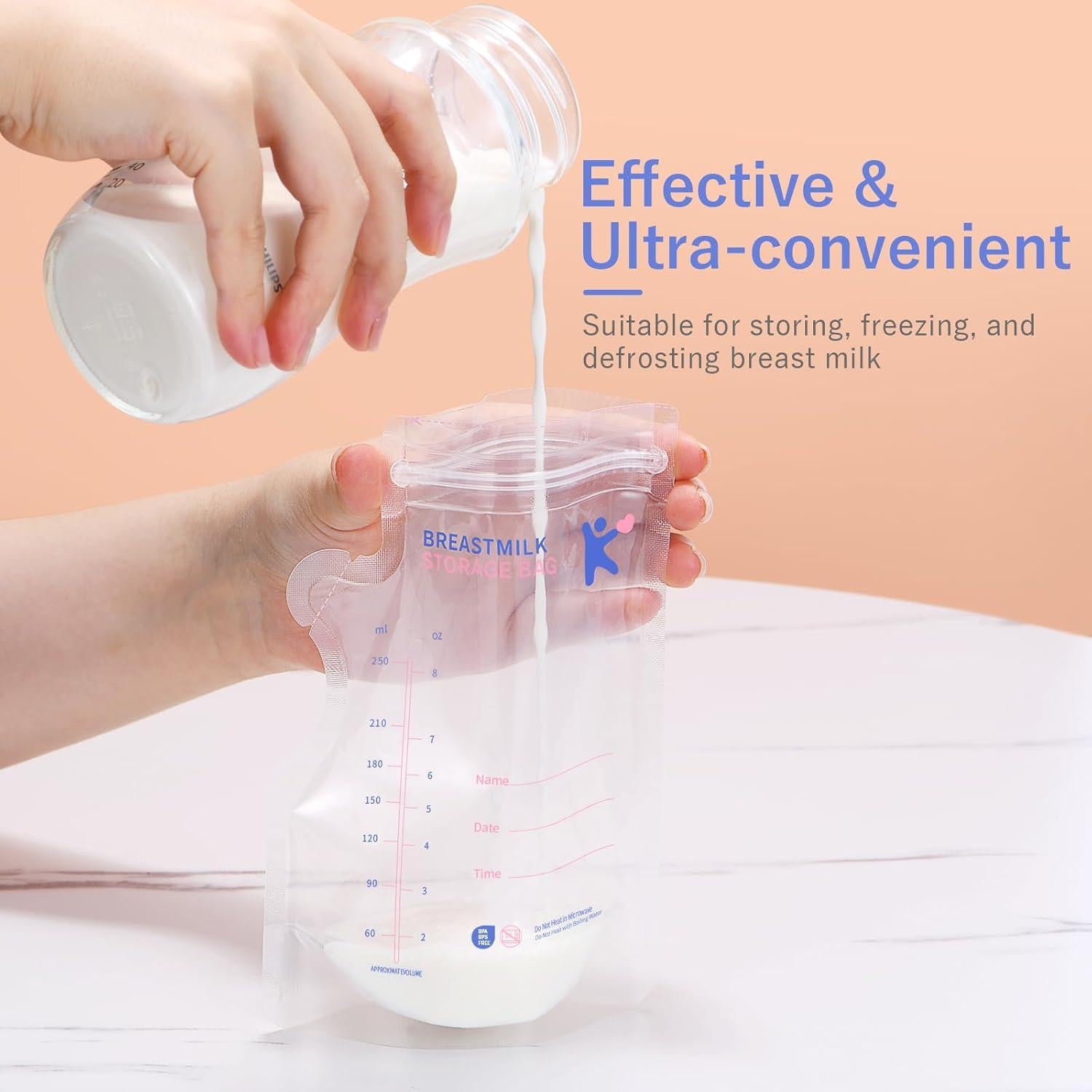 Bolsas de Almacenamiento de Leche Materna Kisdream 120 Unidades 240 ml