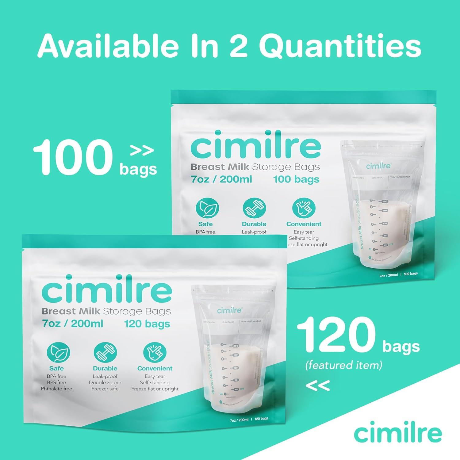 Bolsas de Almacenamiento de Leche Materna Cimilre 120 Piezas 198 ml