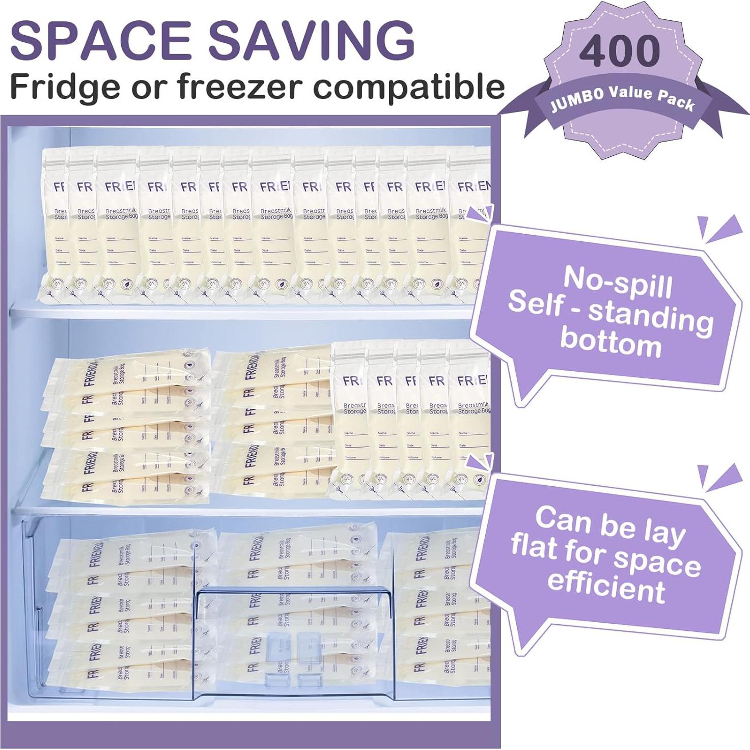 Bolsas de Almacenamiento de Leche Materna Newwiee 400 Piezas 198 ml