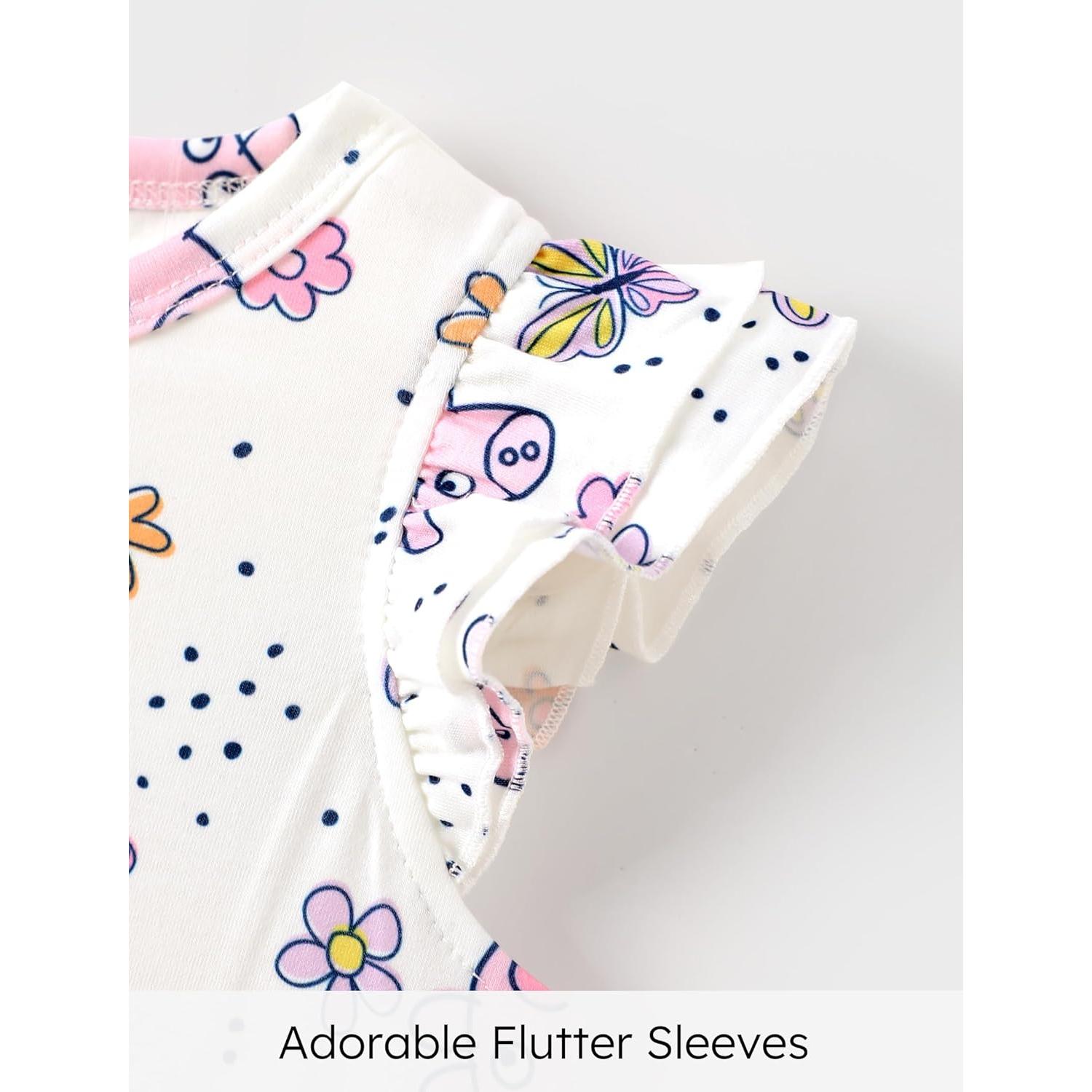 Conjunto 2 Piezas Niña Peppa Pig Top y Falda Floral 2-6 Años