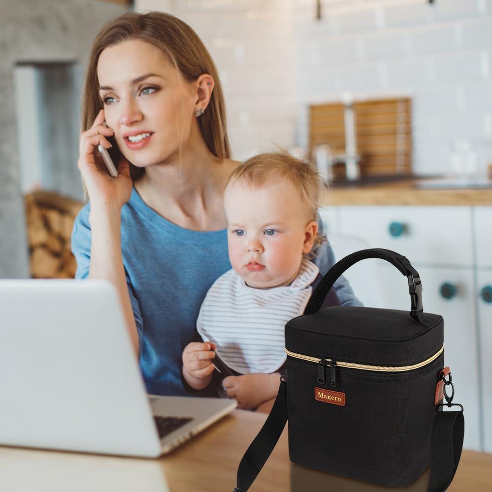 Bolsa de Enfriamiento de Leche Materna Mancro Negra 6 Botellas
