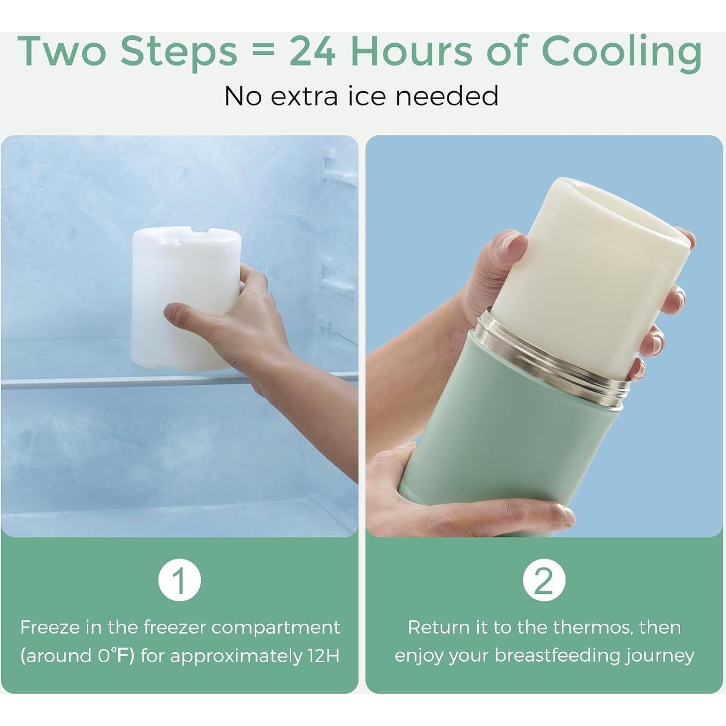 Enfriador de Leche Materna Momcozy 22oz Verde - 24H Frío