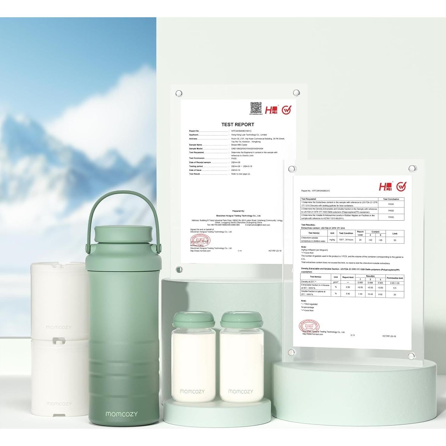 Enfriador de Leche Materna Momcozy 22oz Verde - 24H Frío