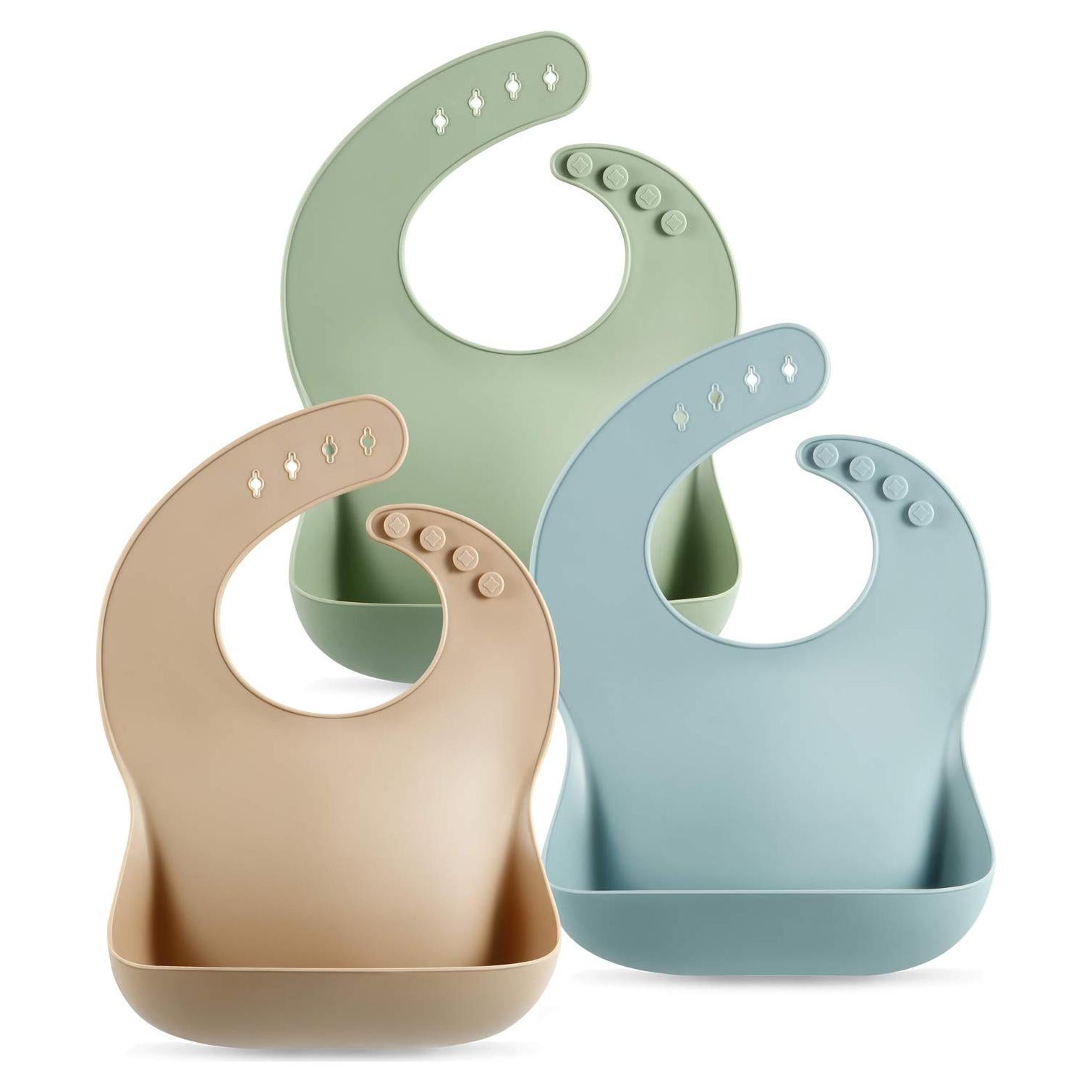 Set de 3 Baberos de Silicona PandaEar Unisex 0-6 Años