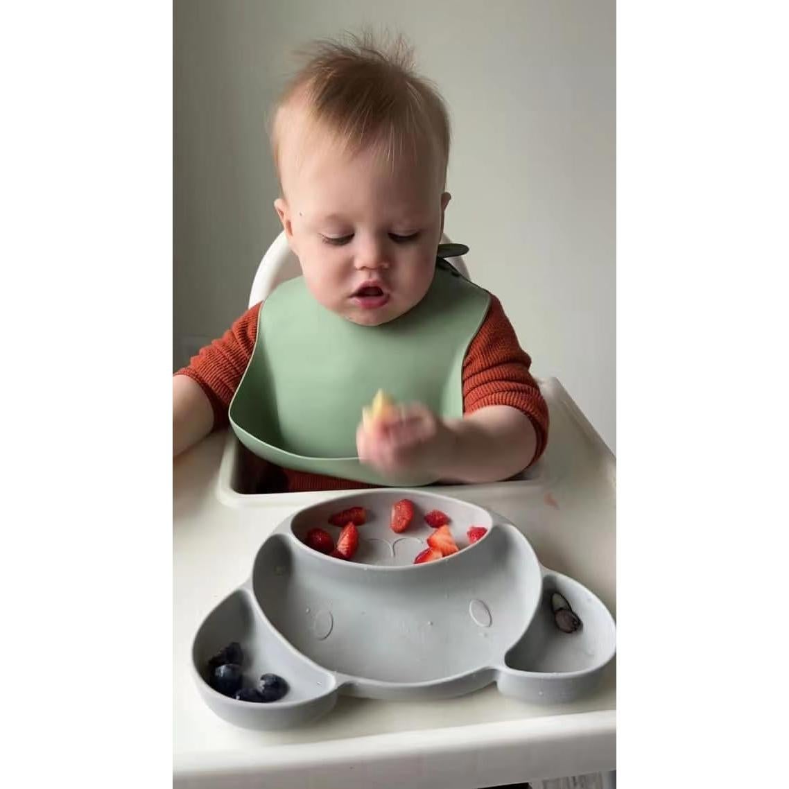 Set de 3 Baberos de Silicona PandaEar Unisex 0-6 Años