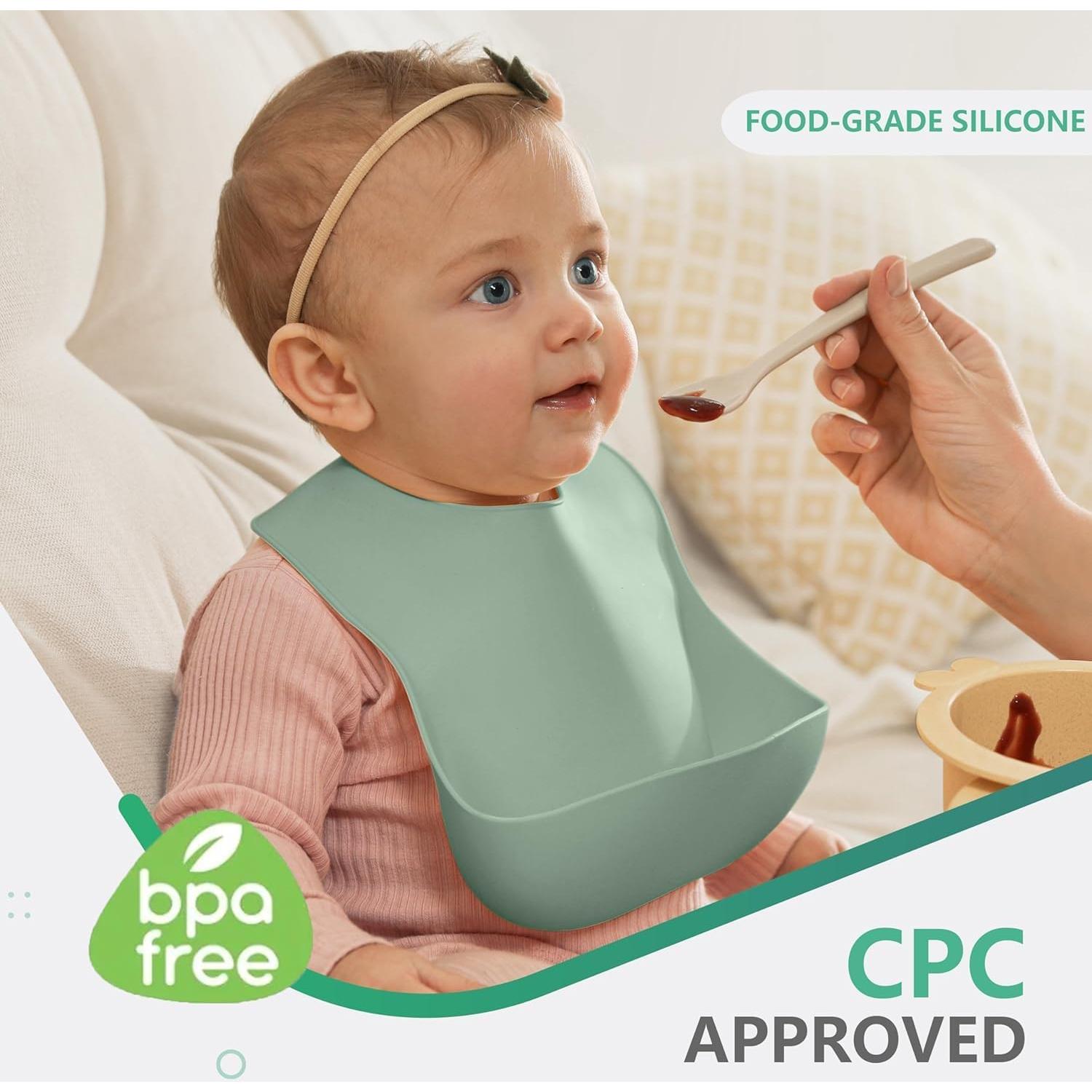 Conjunto de 3 Baberos de Silicona Cuddle Campus Ajustables