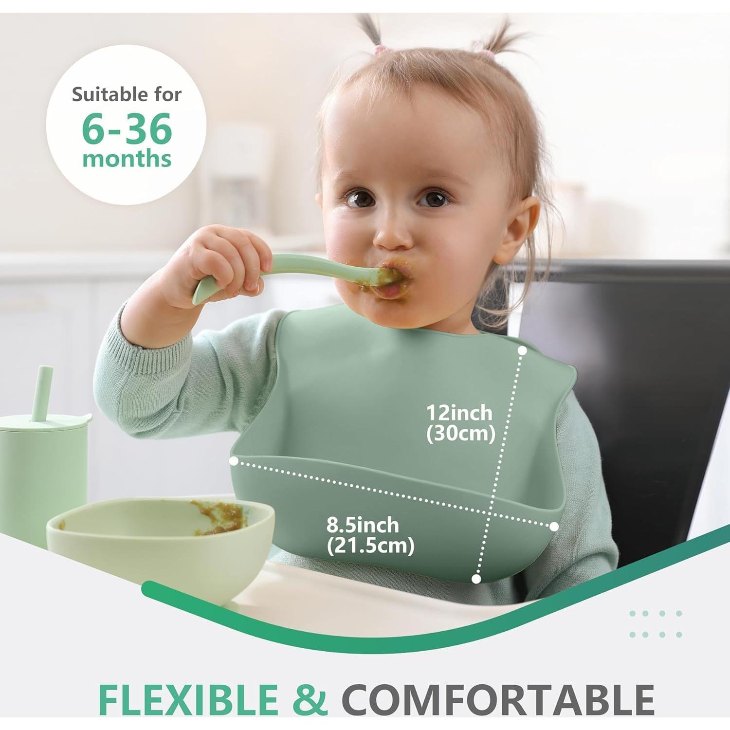 Conjunto de 3 Baberos de Silicona Cuddle Campus Ajustables