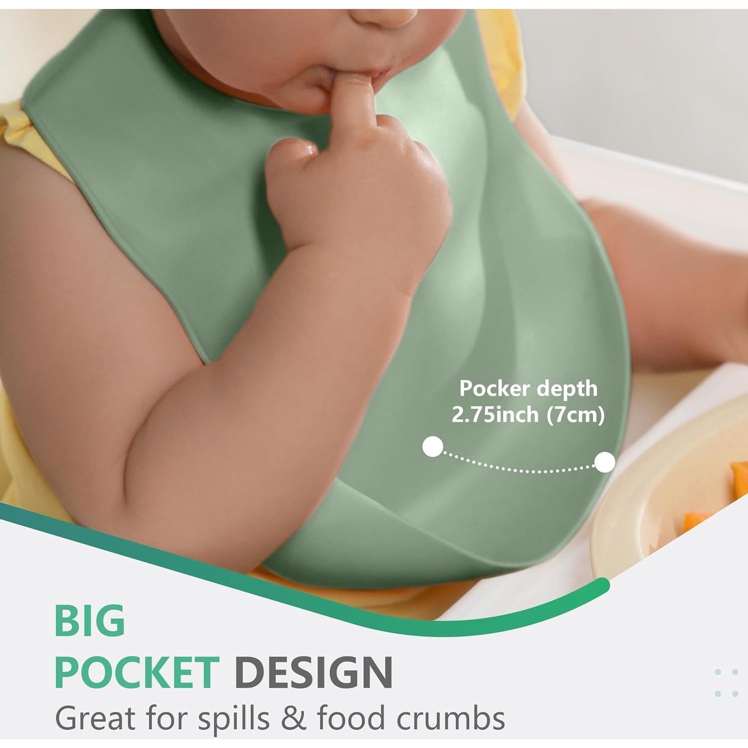 Conjunto de 3 Baberos de Silicona Cuddle Campus Ajustables