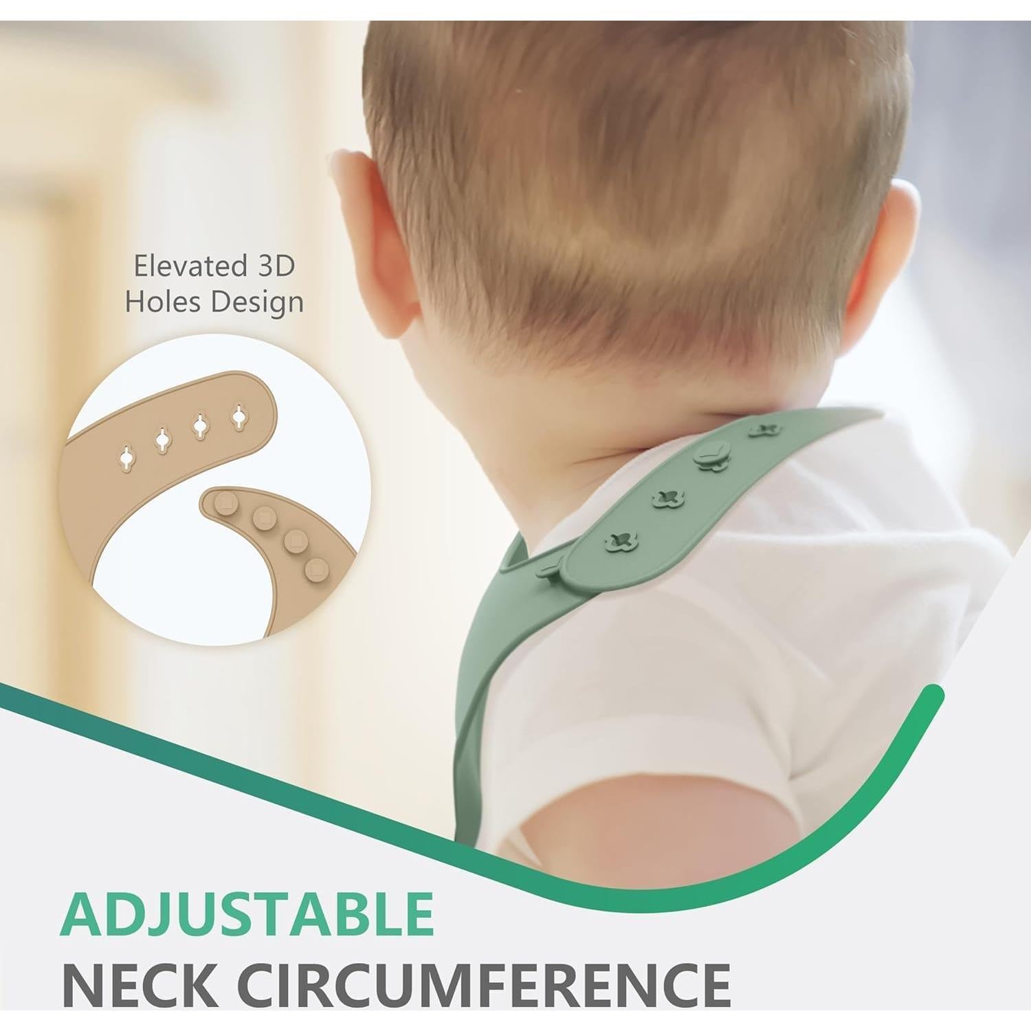 Conjunto de 3 Baberos de Silicona Cuddle Campus Ajustables