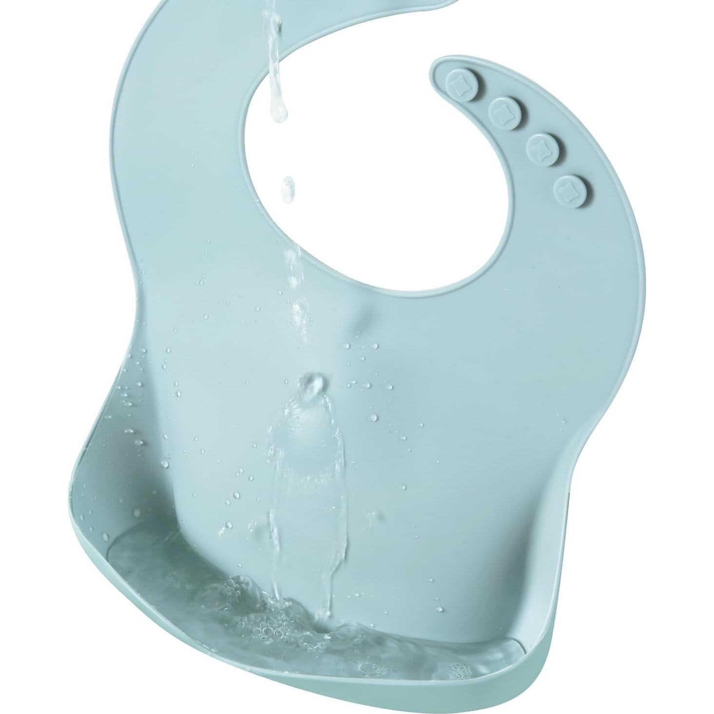 Baberos de Silicona PandaEar 3 Piezas Impermeables para Bebés