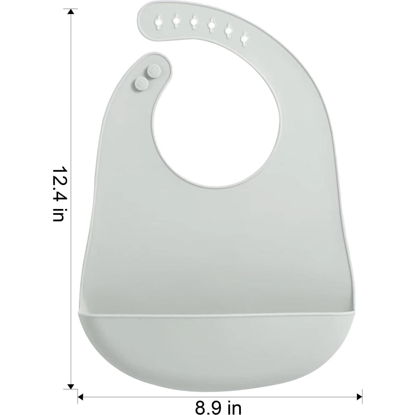 Baberos de Silicona PandaEar 3 Pack Impermeables para Bebés