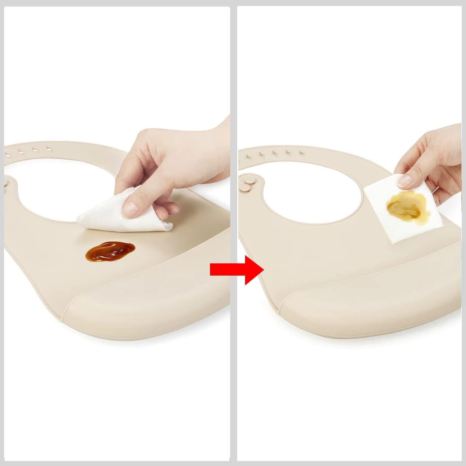 Baberos de Silicona PandaEar 3 Pack Impermeables para Bebés