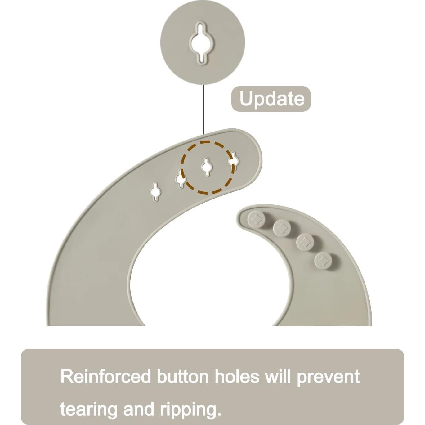 Babero de Silicona PandaEar Ajustable para Bebés y Niños