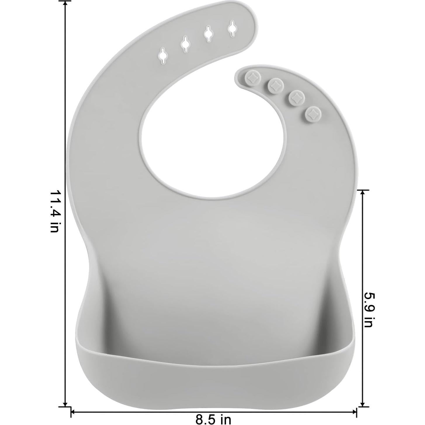 Baberos de Silicona PandaEar - Paquete de 3 Unisex Impermeables