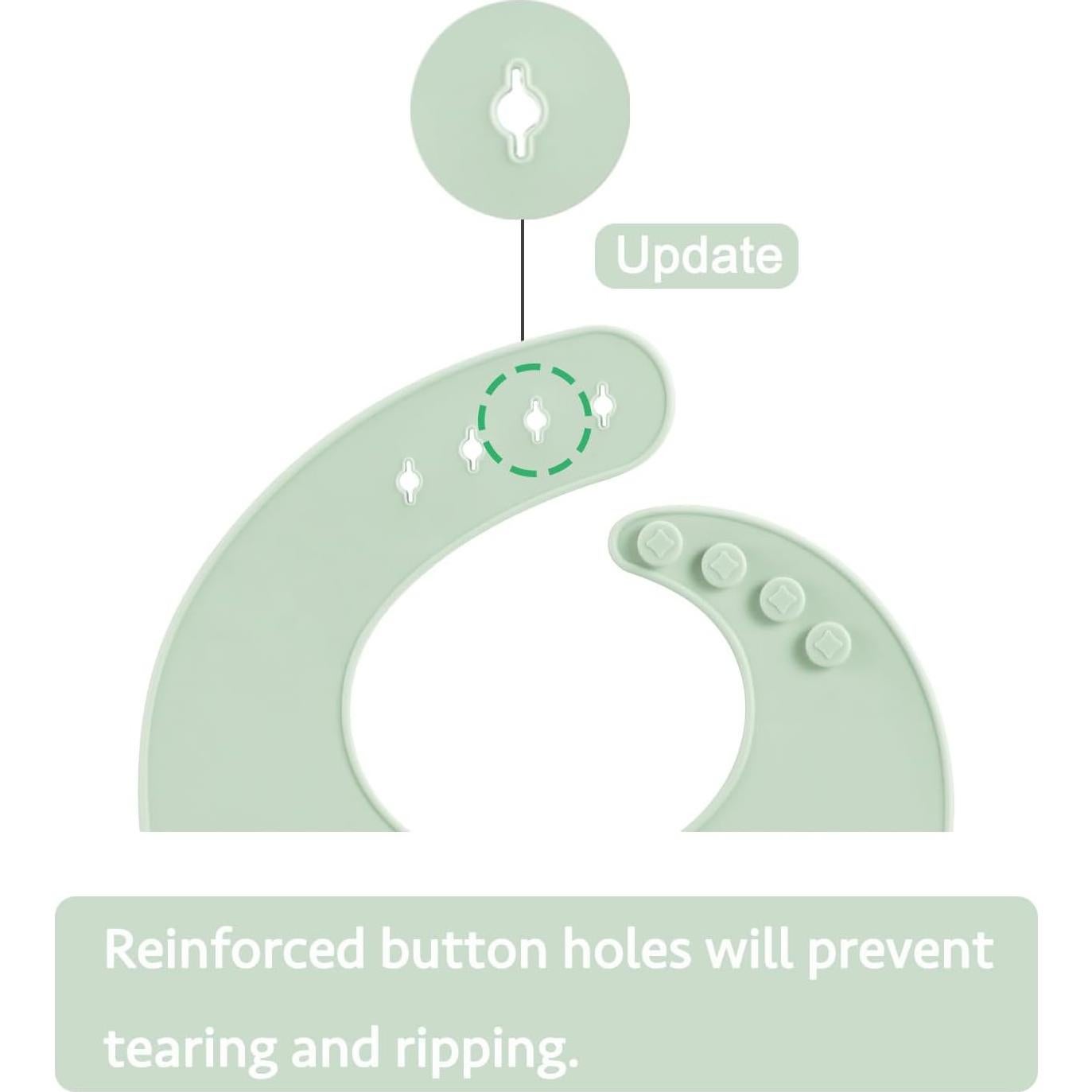 Baberos de Silicona PandaEar - Paquete de 3 Unisex Impermeables