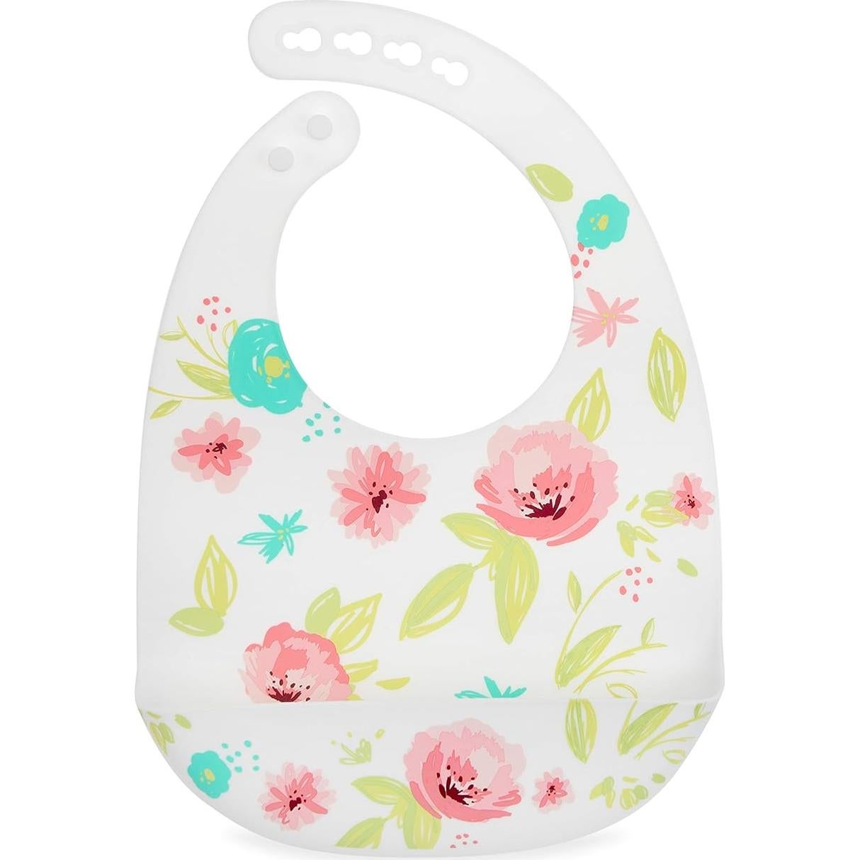 Nuby Baberos de Silicona 2 Pack Ajustables con Recogedor