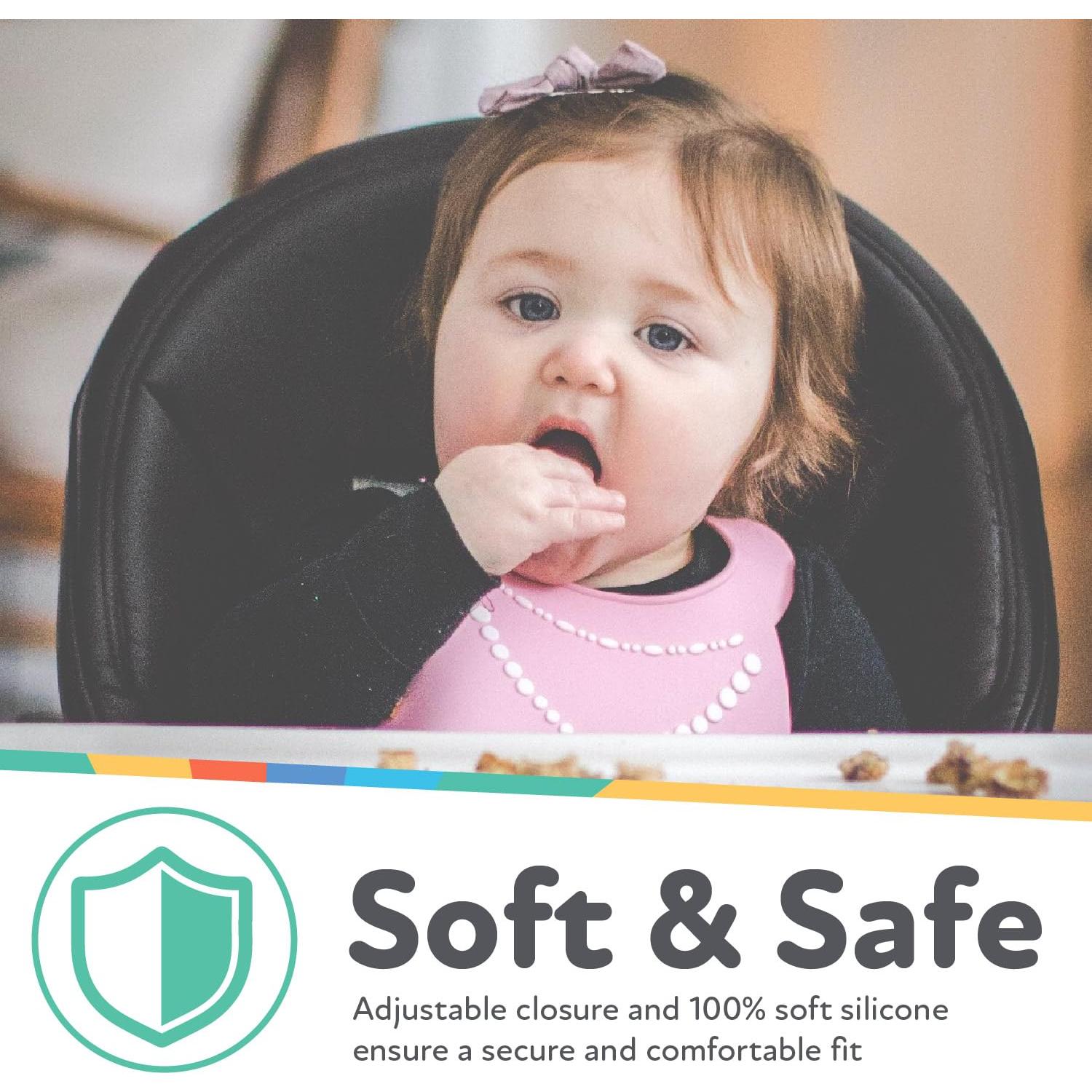 Babero de Silicona Nuby 3D con Recogedor para Bebés 6+ Meses