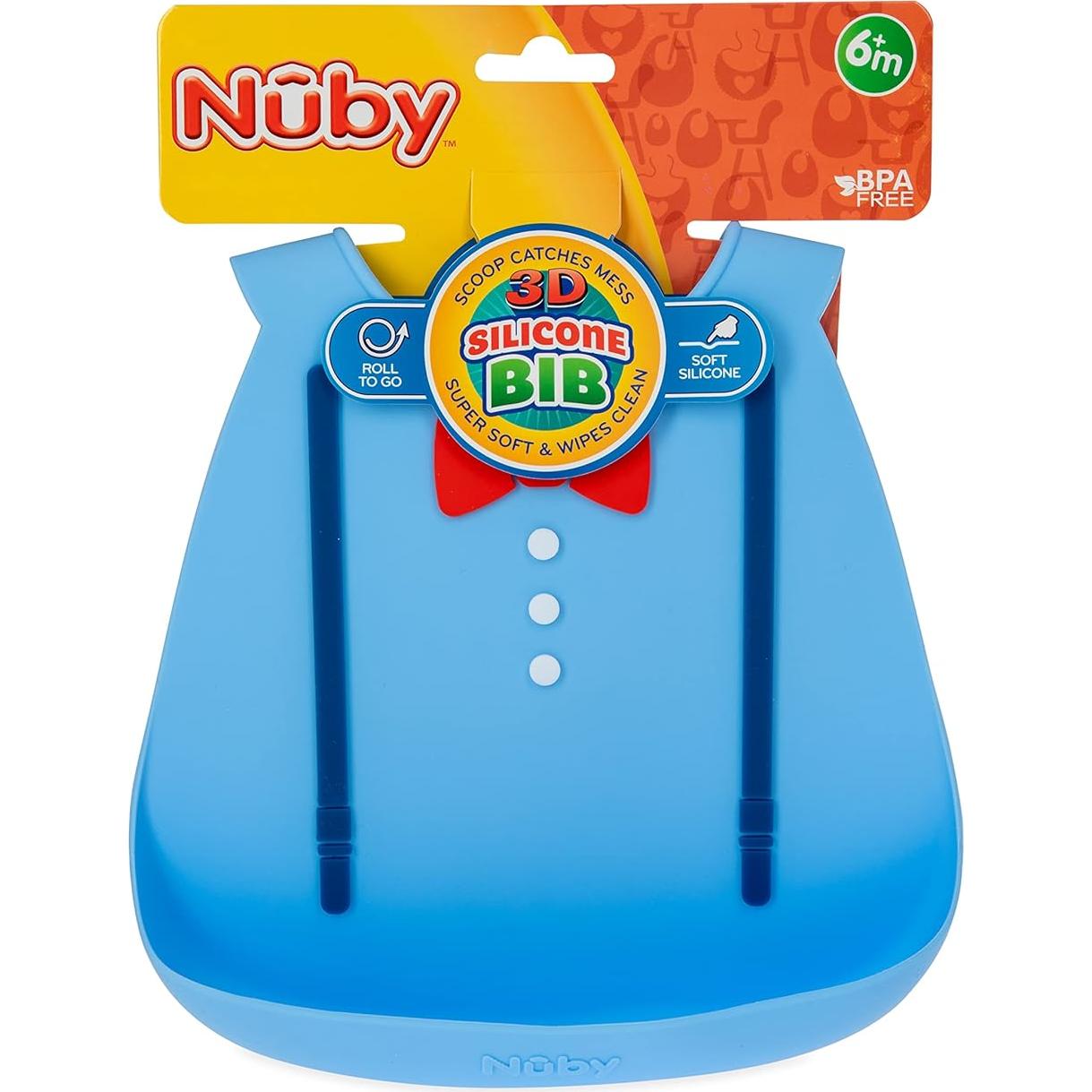 Babero de Silicona Nuby 3D con Recogedor para Bebés 6+ Meses