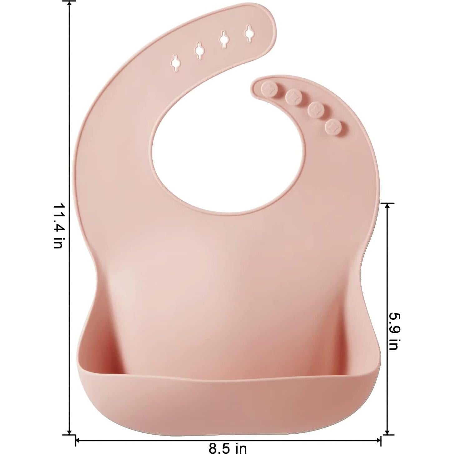 Baberos de Silicona PandaEar para Bebés - 2 Pack Rosa Tostado