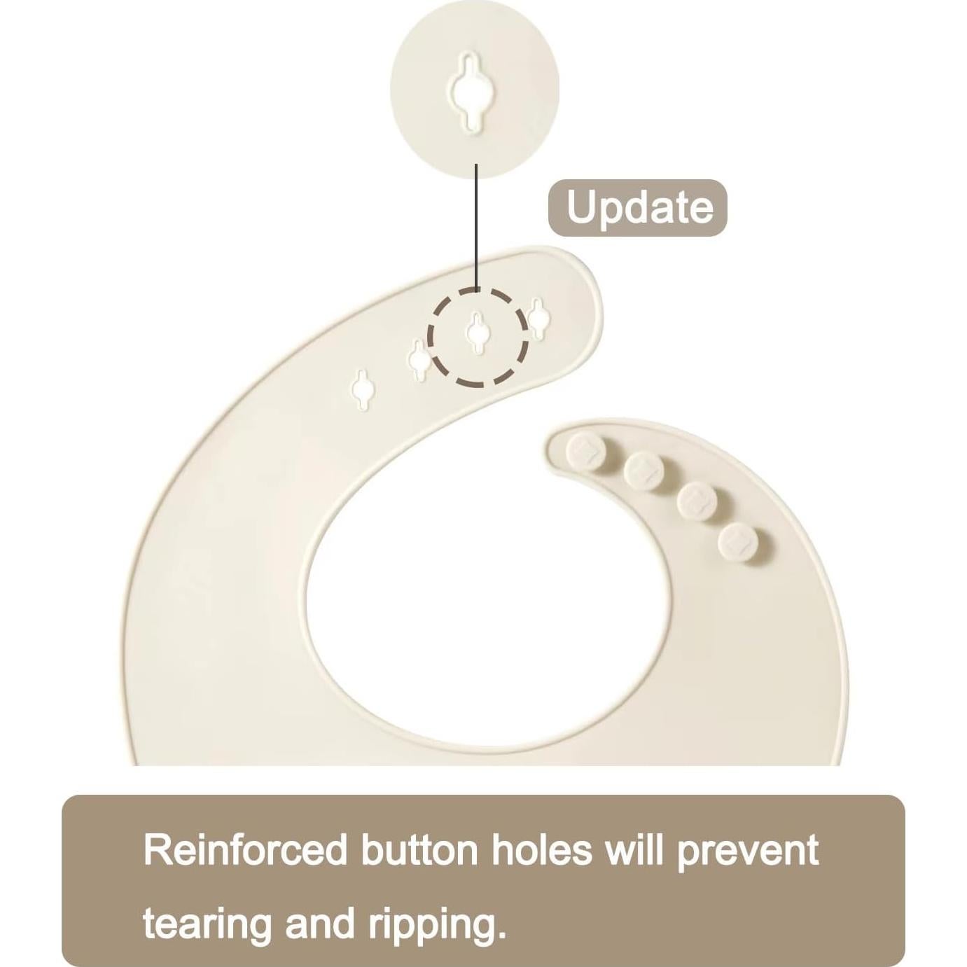 Baberos de Silicona PandaEar para Bebés - 2 Pack Rosa Tostado