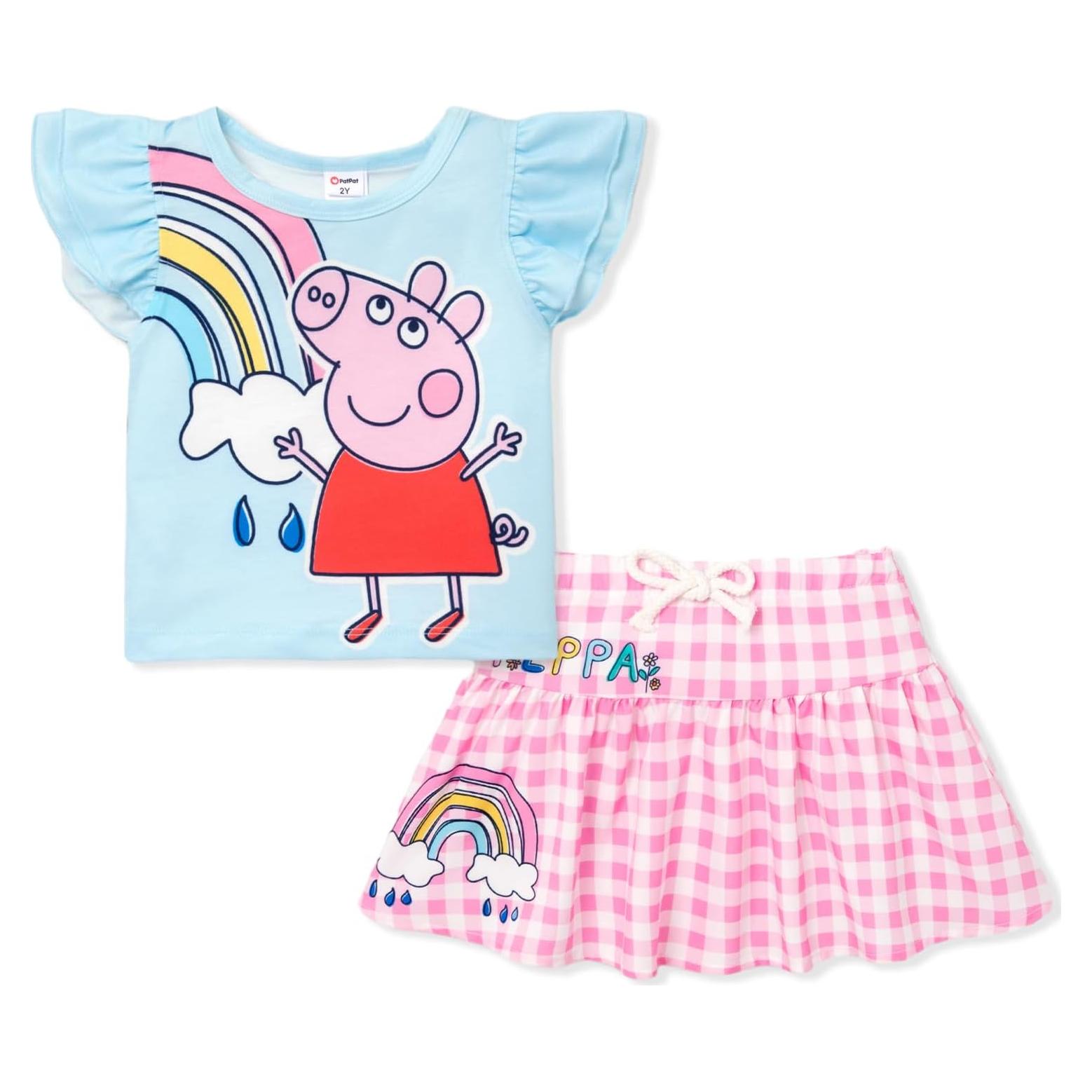 Conjunto Peppa Pig 2 Piezas Niña 3-4 Años Top y Falda