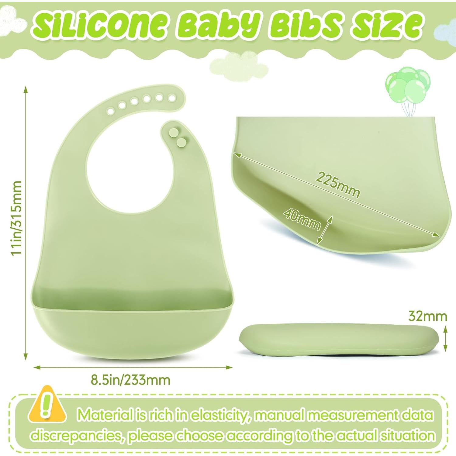 Baberos de Silicona Tioncy 24 Pcs Ajustables Impermeables