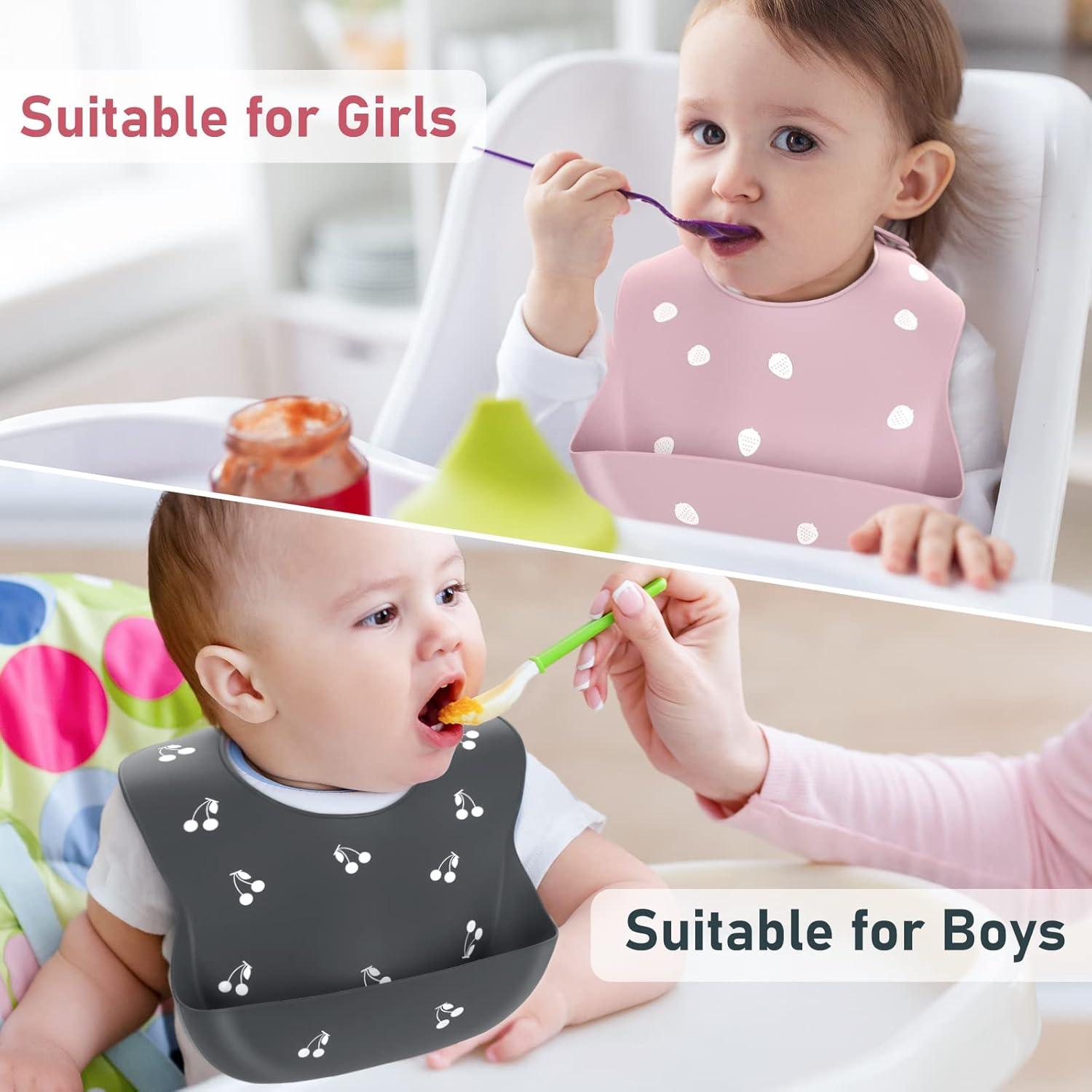 Baberos de Silicona ME.FAN Ajustables Set de 2 para Bebés