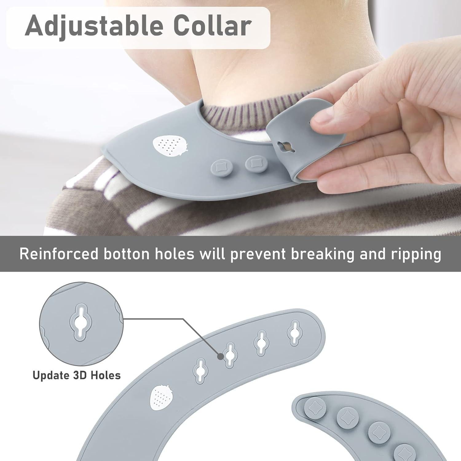 Baberos de Silicona ME.FAN Ajustables Set de 2 para Bebés