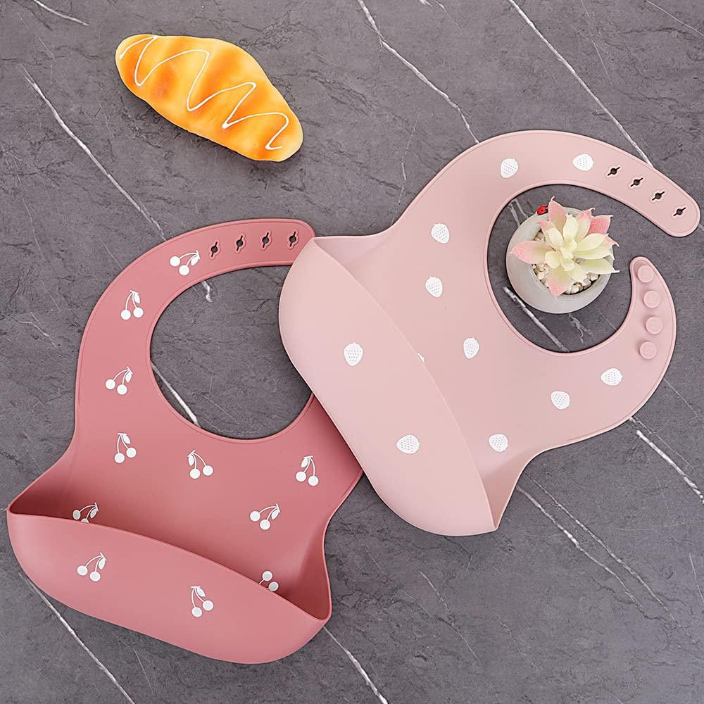 Baberos de Silicona ME.FAN Ajustables Set de 2 para Bebés