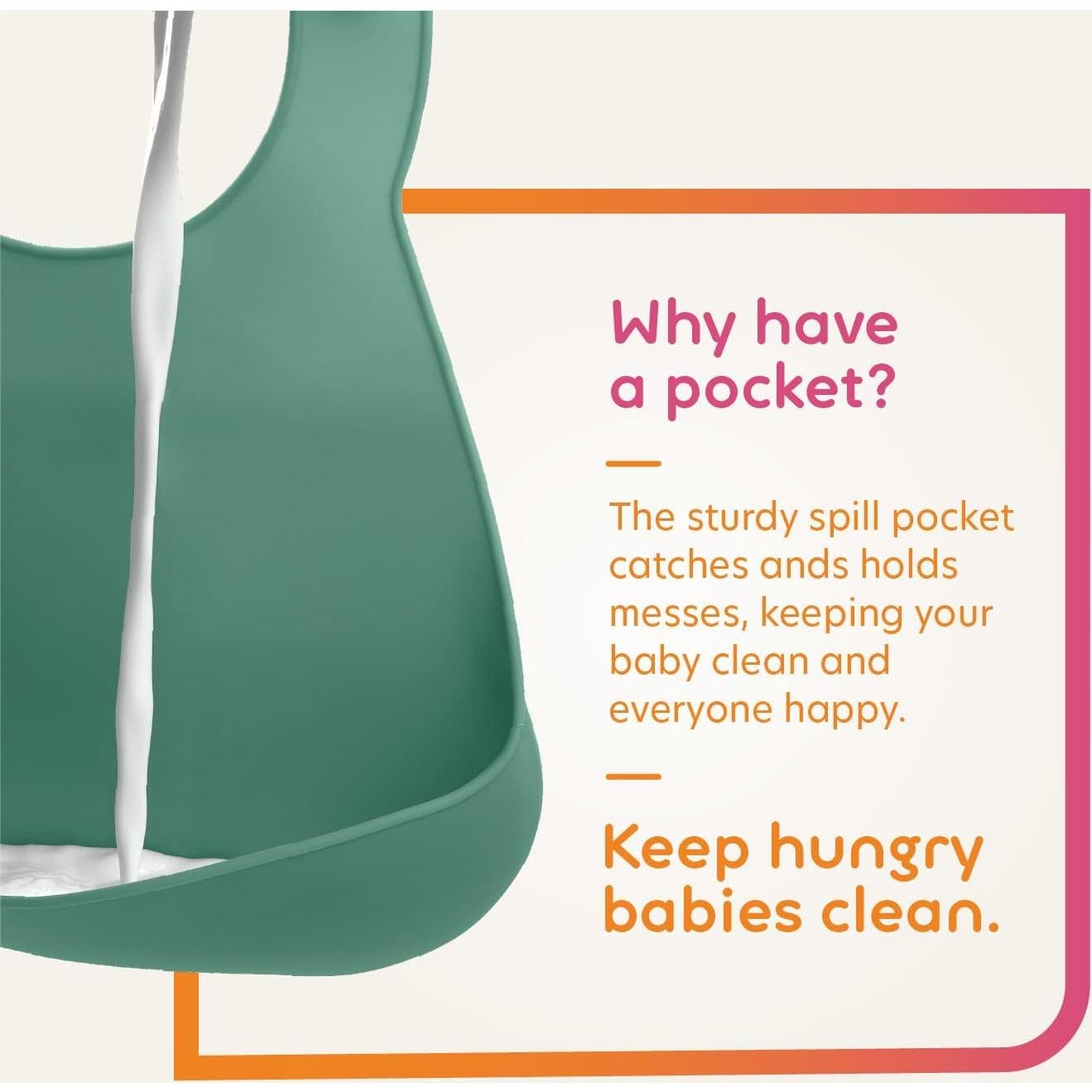 Babero de Silicona NumNum Verde Glaciar para Bebés 6-72 meses