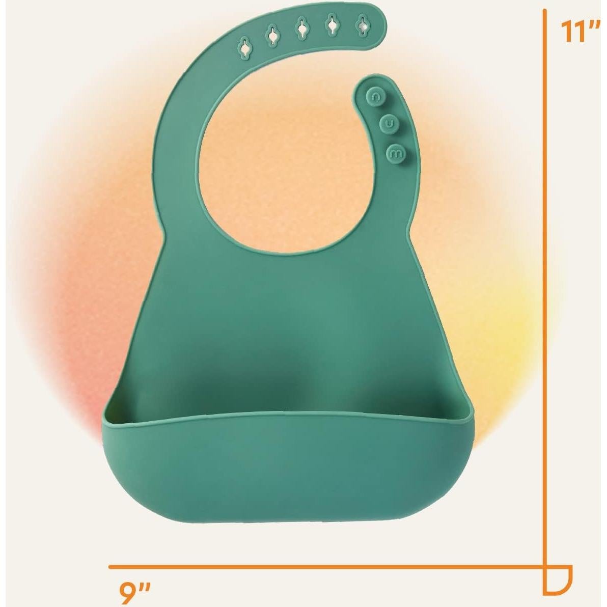 Babero de Silicona NumNum Verde Glaciar para Bebés 6-72 meses