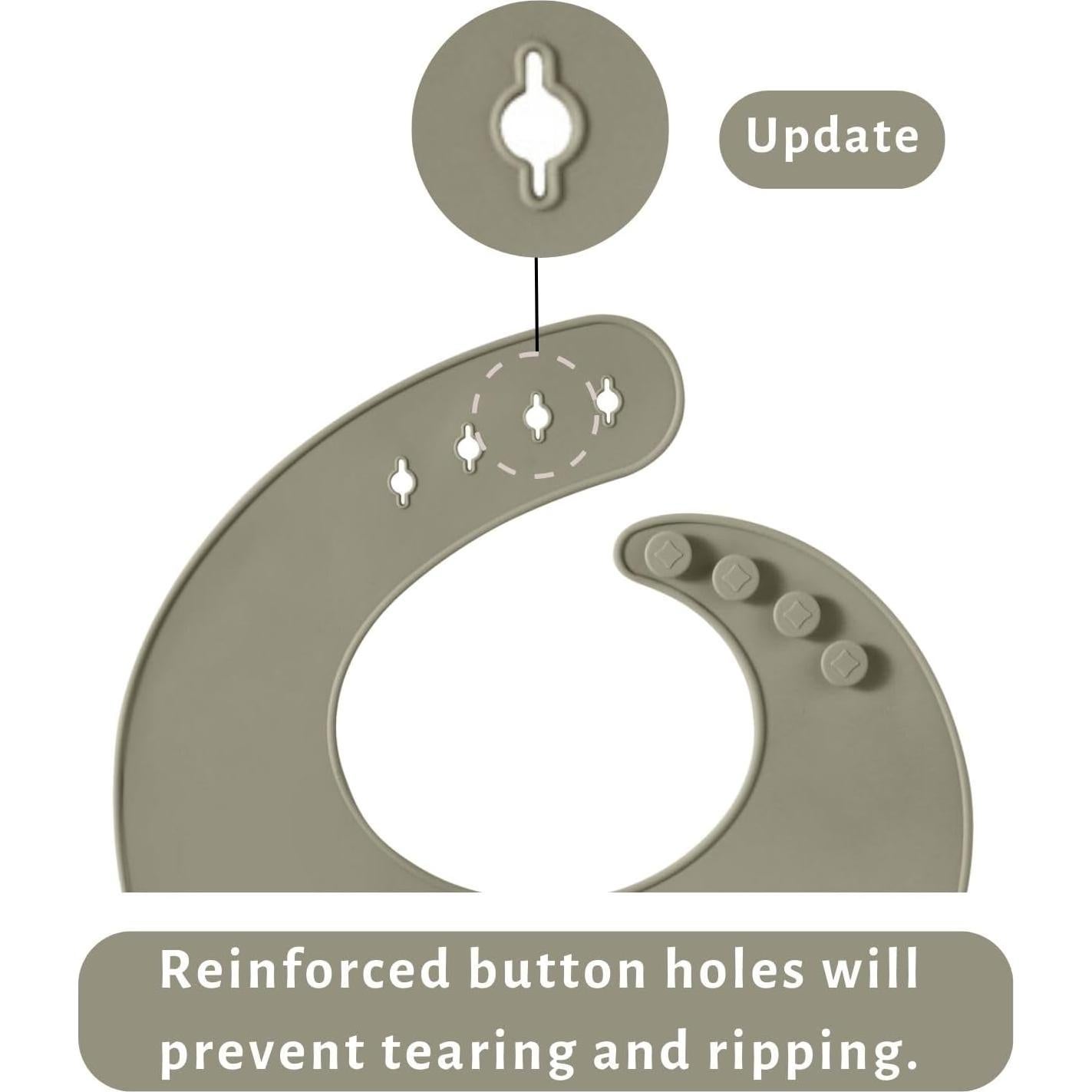 Baberos de Silicona PandaEar 3 Unidades Ajustables para Bebés