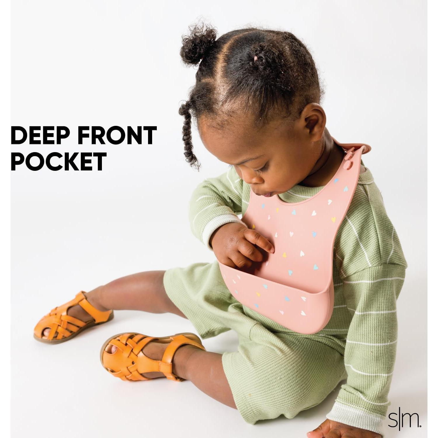 Babero de Silicona Simple Modern para Niños - Talla Única