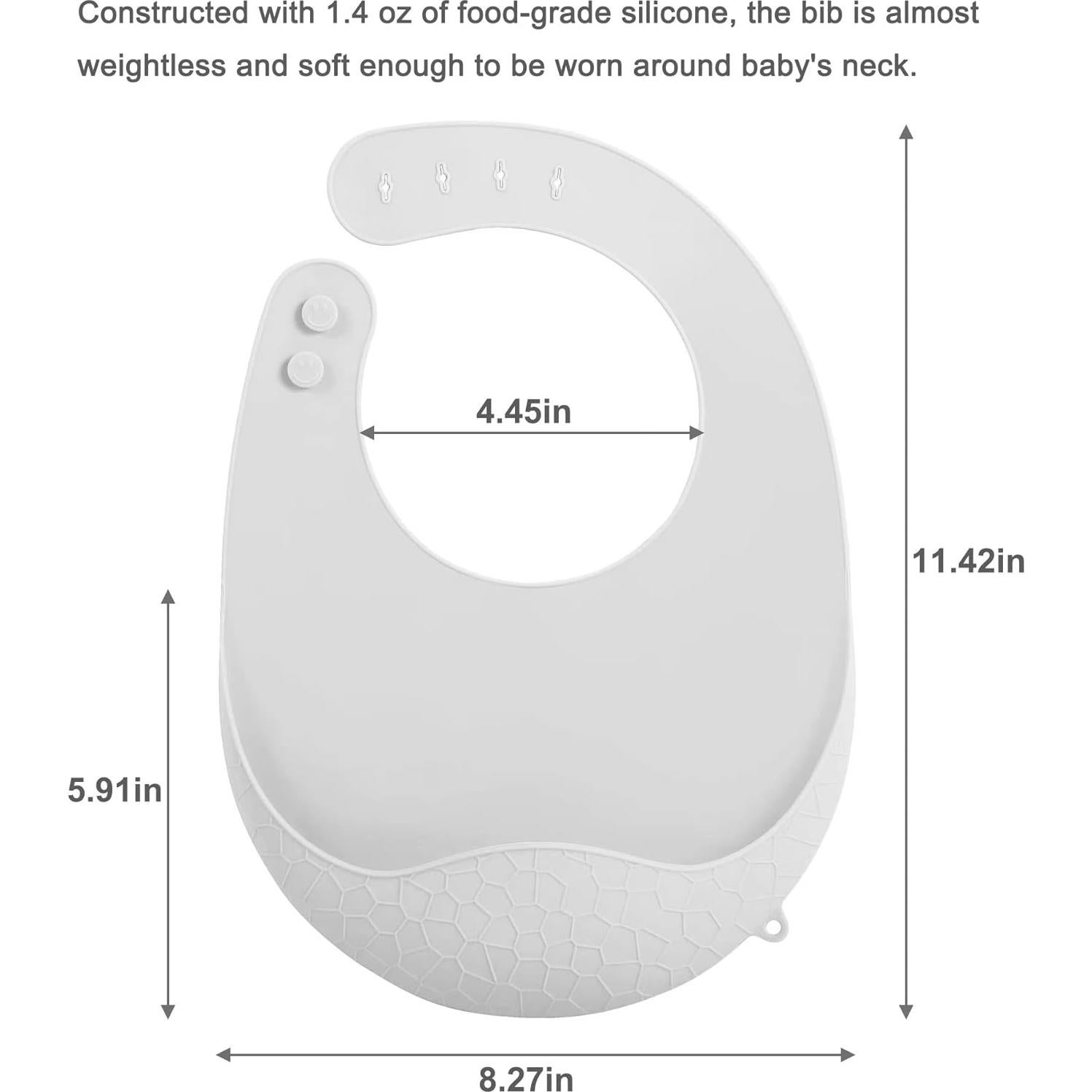 Baberos de Silicona PandaEar 3 Pack Ajustables para Bebés