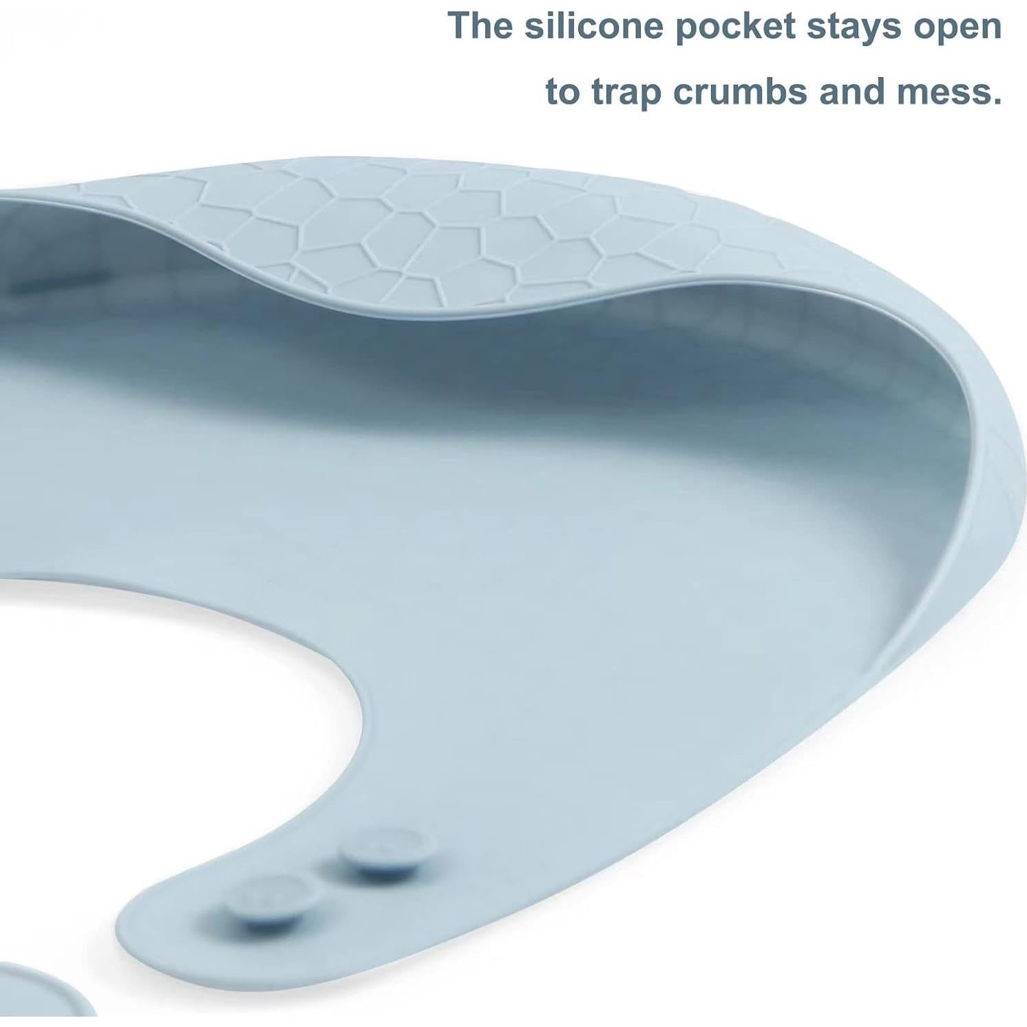 Baberos de Silicona PandaEar 3 Pack Ajustables para Bebés