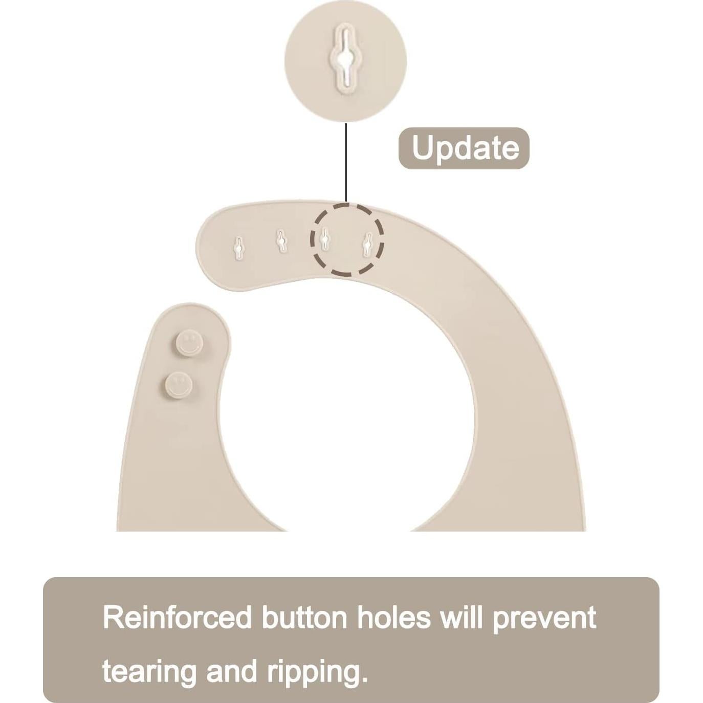 Baberos de Silicona PandaEar 3 Pack Ajustables para Bebés