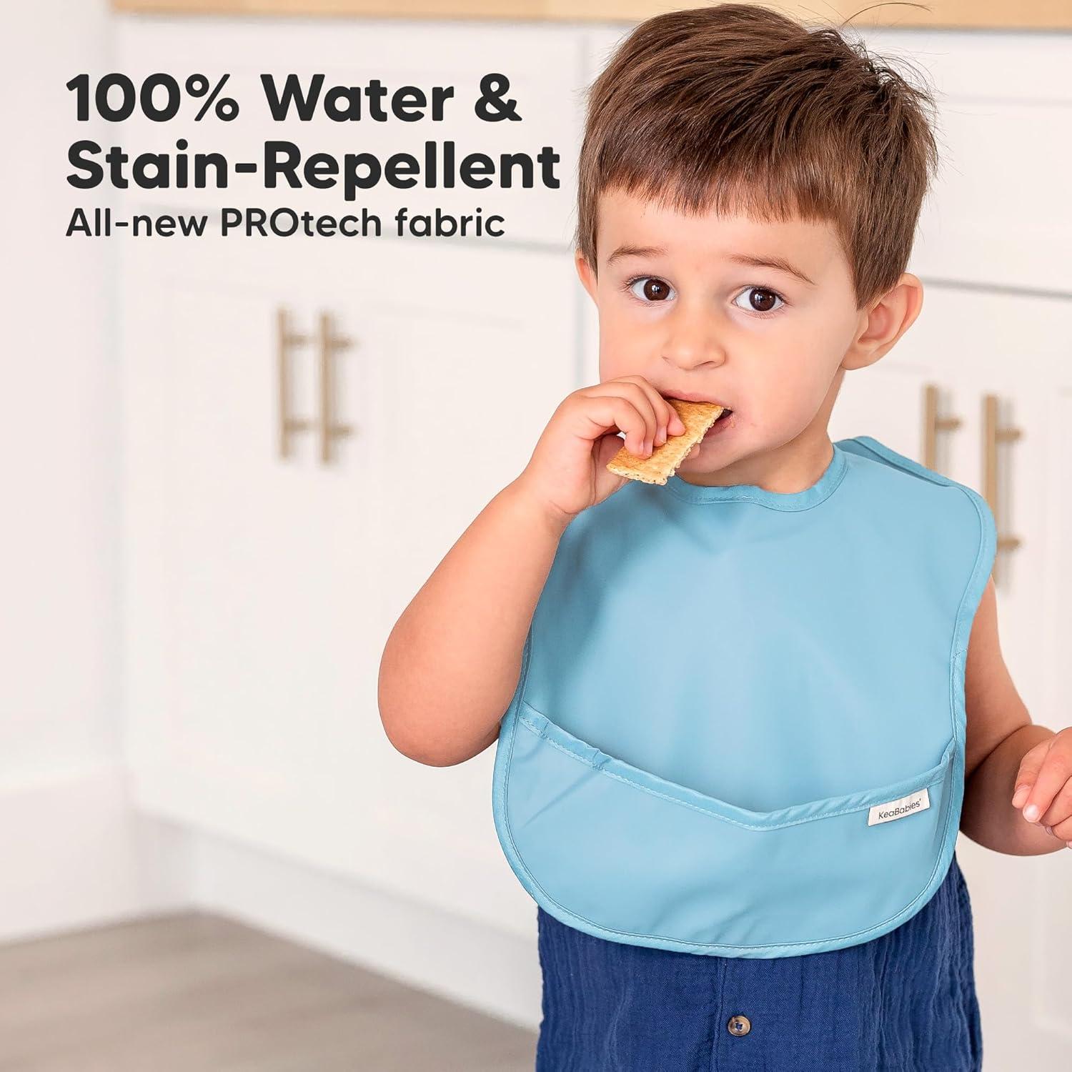 Baberos Impermeables KeaBabies Presto 3-Pack para Bebés