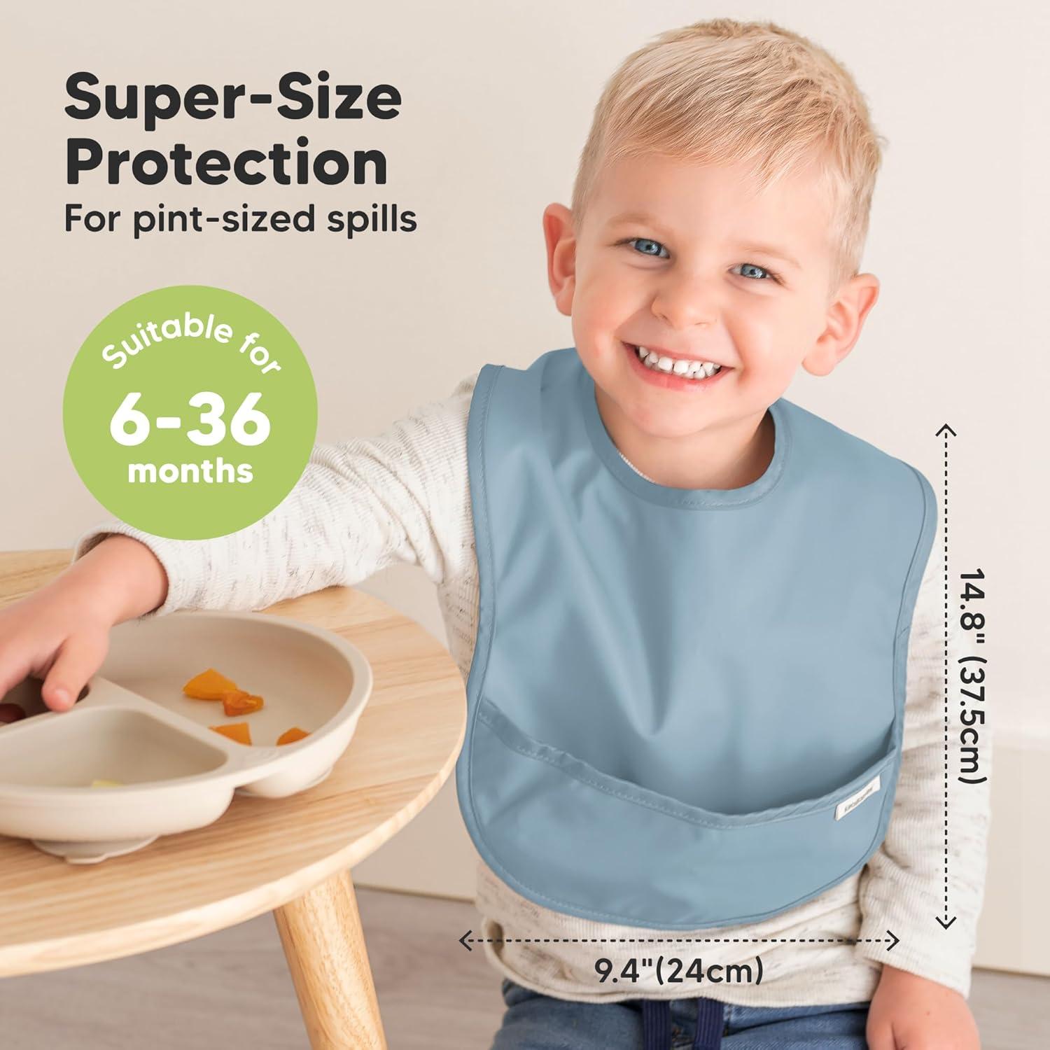 Baberos Impermeables KeaBabies Presto 3-Pack para Bebés